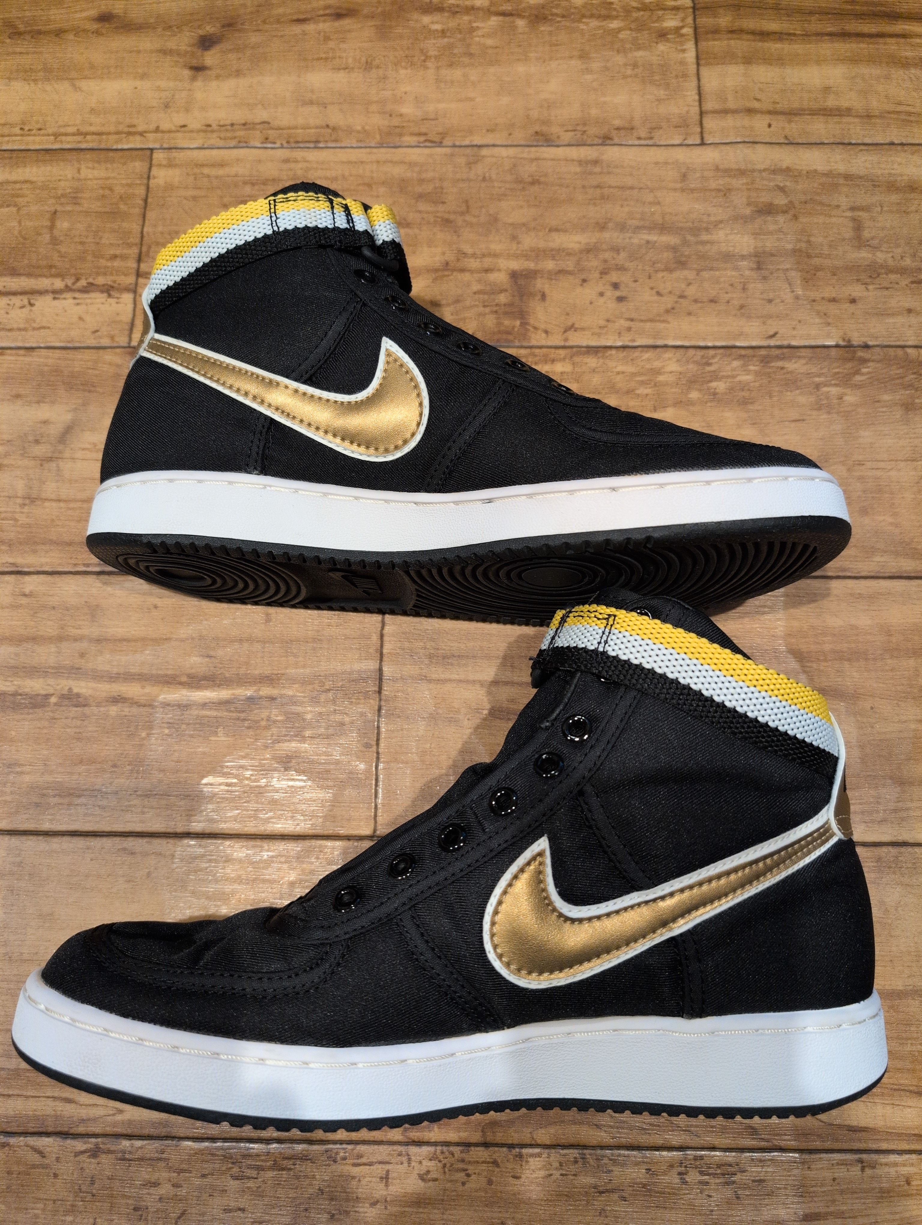 Nike Vandal High Supreme " Black/Metallic Gold/White/Yellow Streak"