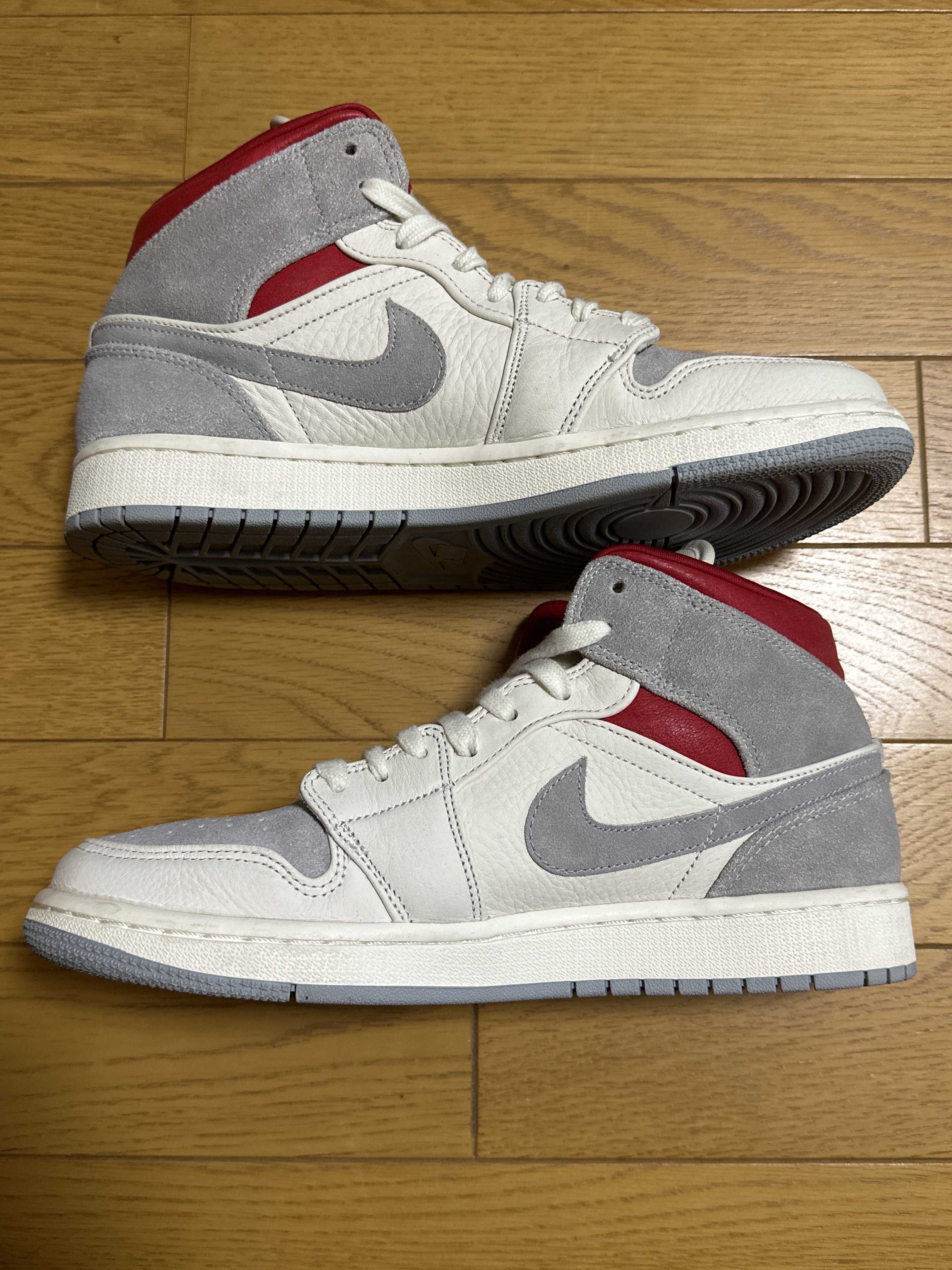 SNS×NIKE AIR JORDAN 1 MID "GREY/RED"