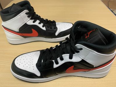 NIKE AIR JORDAN 1 MID "BLACK/CHILE RED/WHITE"