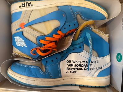 Off-White × Nike Air Jordan 1 High UNC "White/Dark Powder Blue"