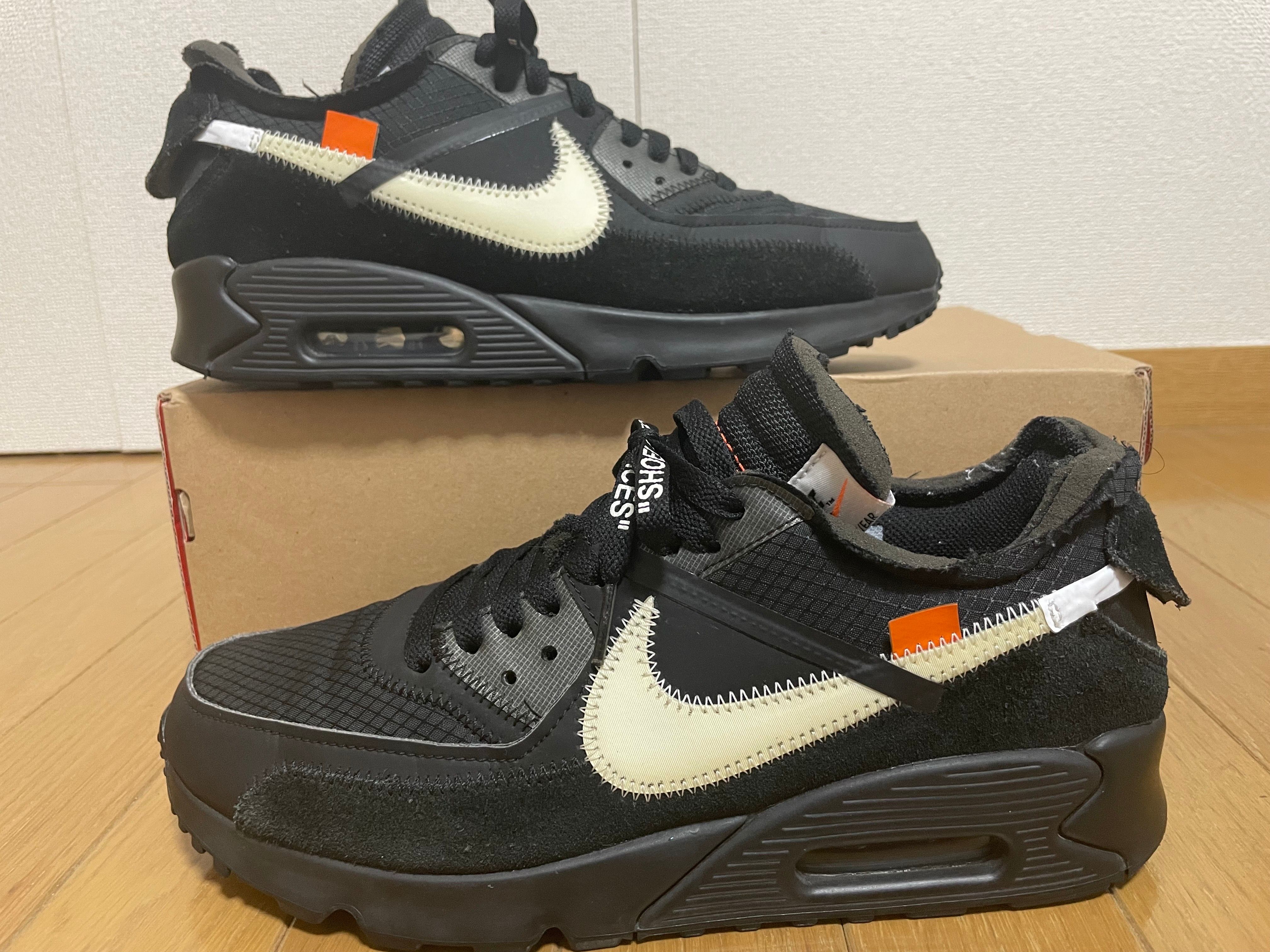 Off-White × Nike Air Max 90 "Black/Black-Cone-White"