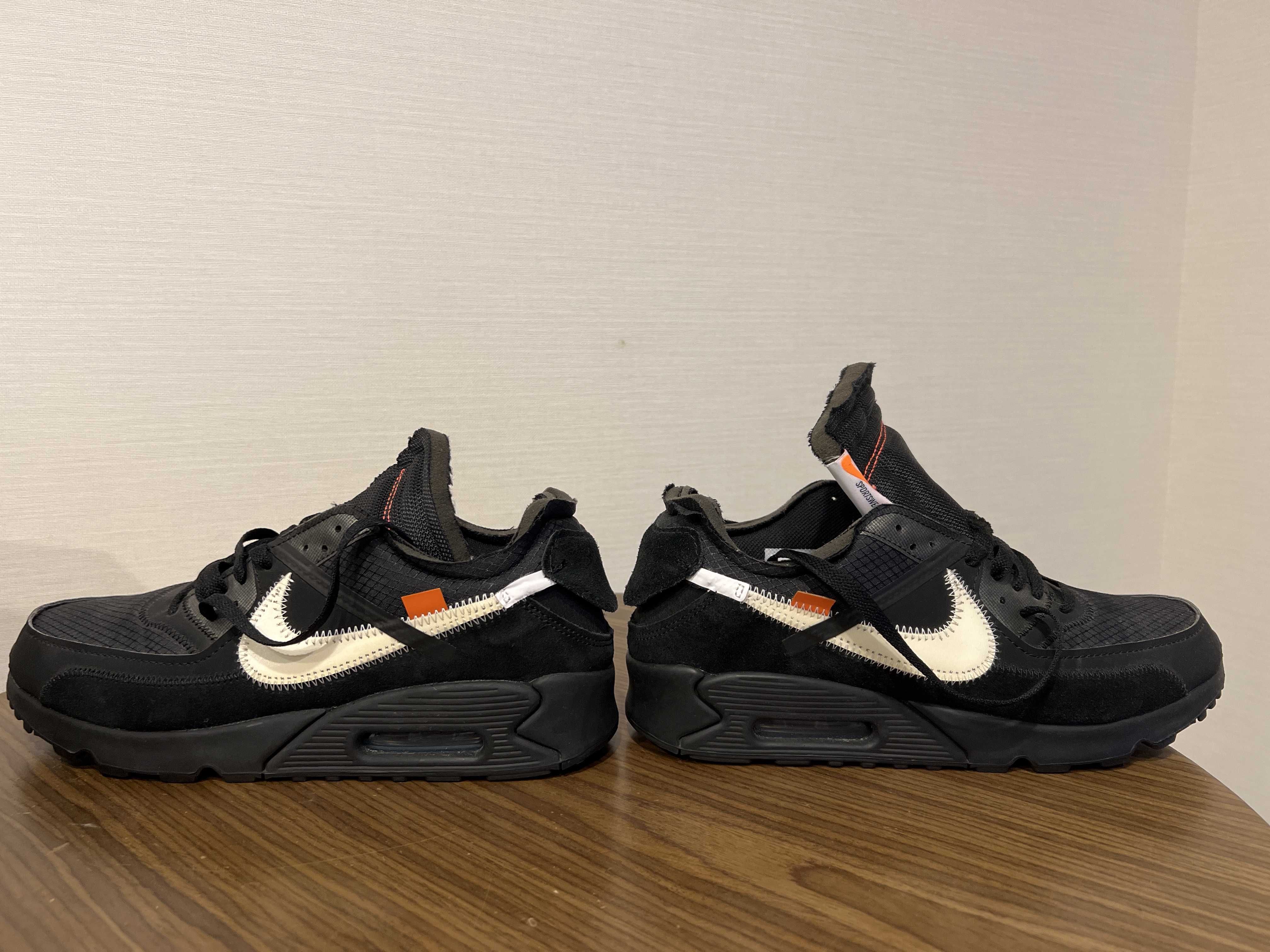 Off-White × Nike Air Max 90 "Black/Black-Cone-White"
