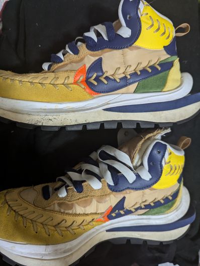 Jean-Paul Gaultier × sacai × Nike VaporWaffle "Sesame/Multi Color"