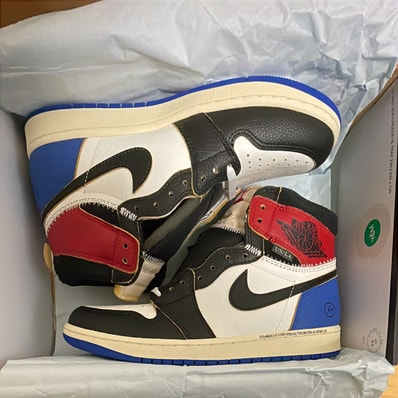 fragment design × UNION × Nike Air Jordan 1 High OG "Black/Varsity Red"