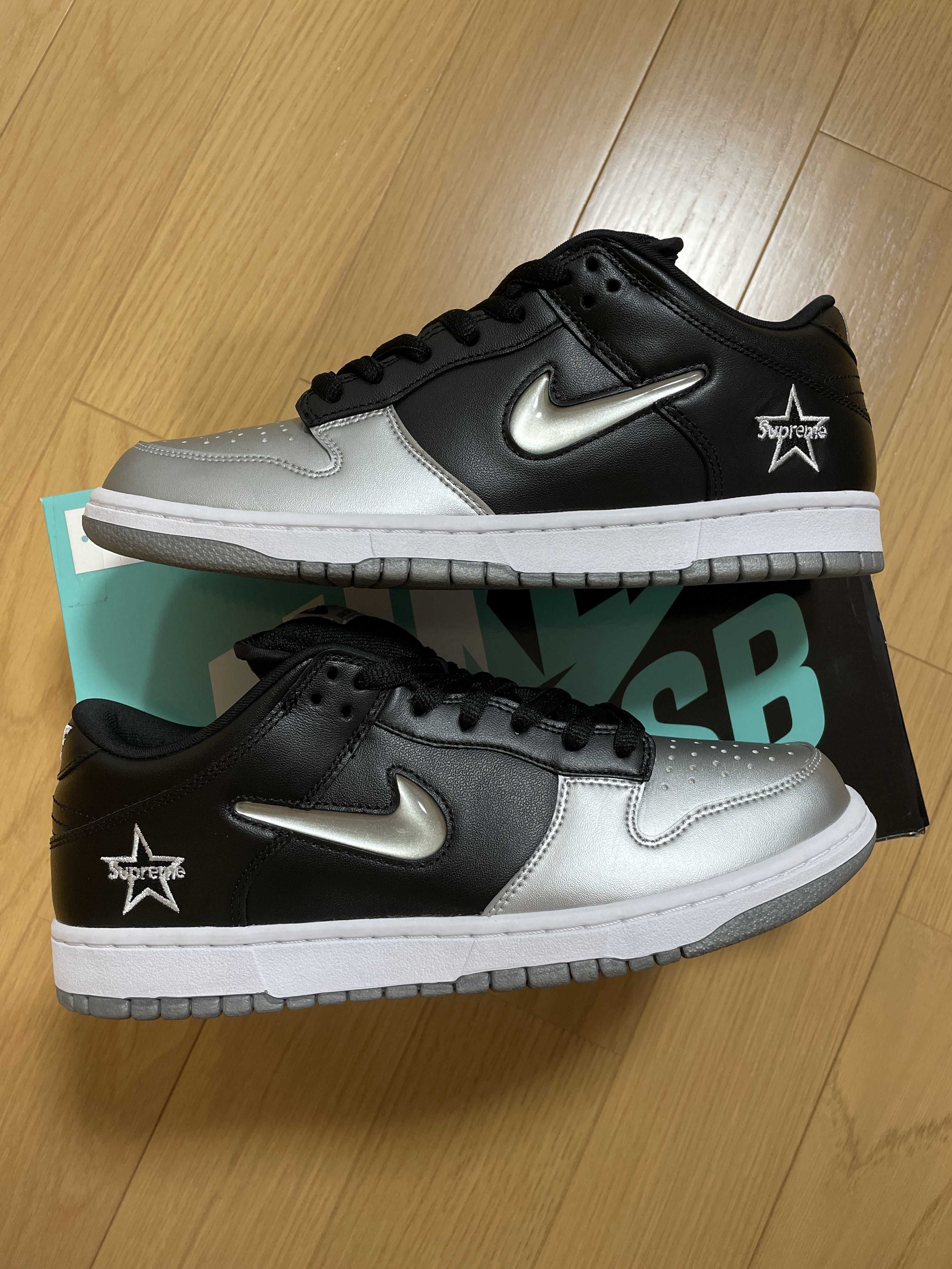 Supreme × Nike Dunk Low "Metallic Silver/Black"