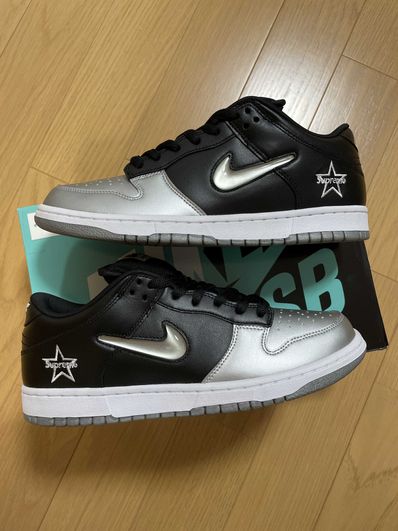 Supreme × Nike Dunk Low "Metallic Silver/Black"