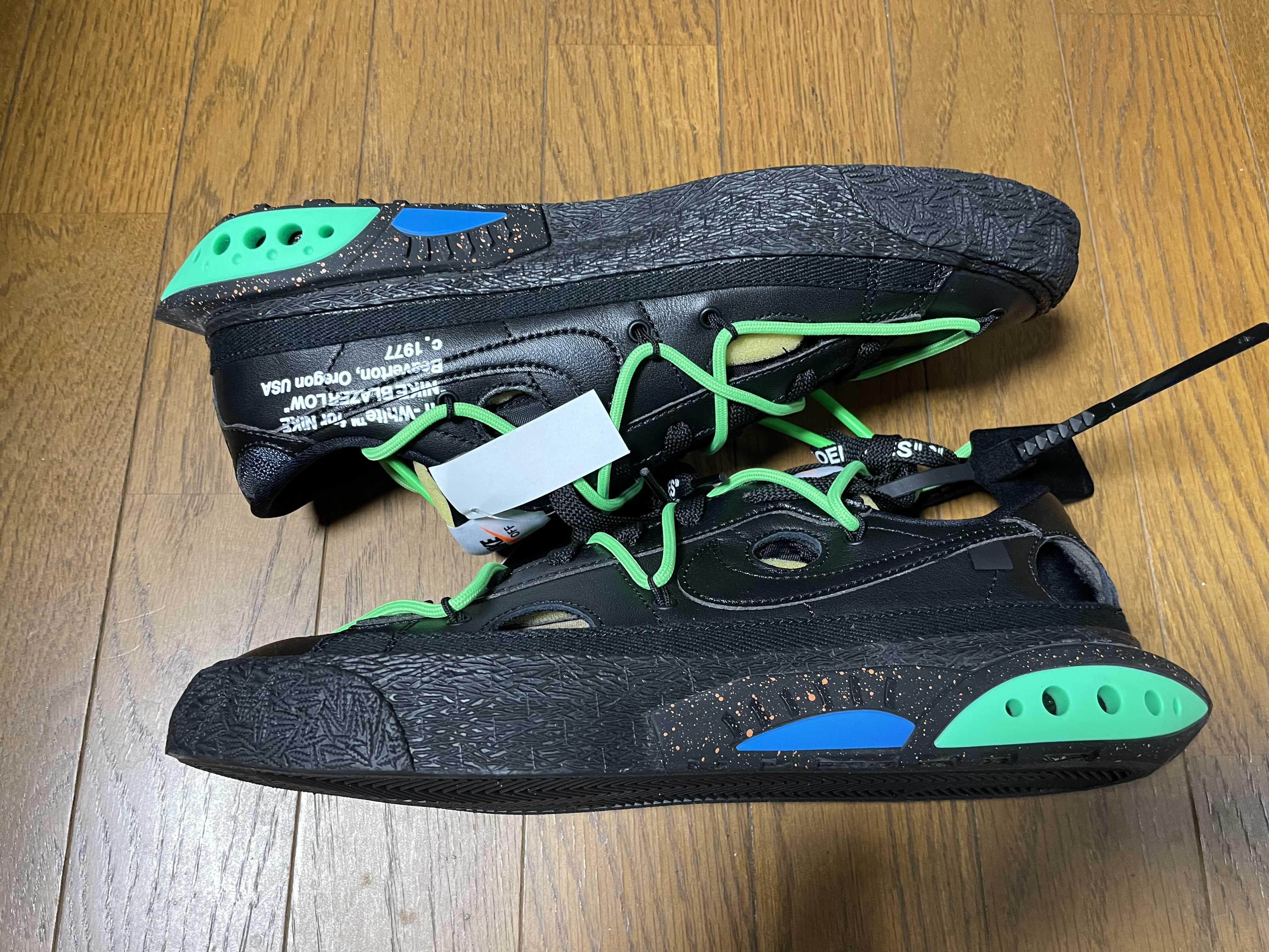 Off-White × Nike Blazer Low "Black and Electro Green"