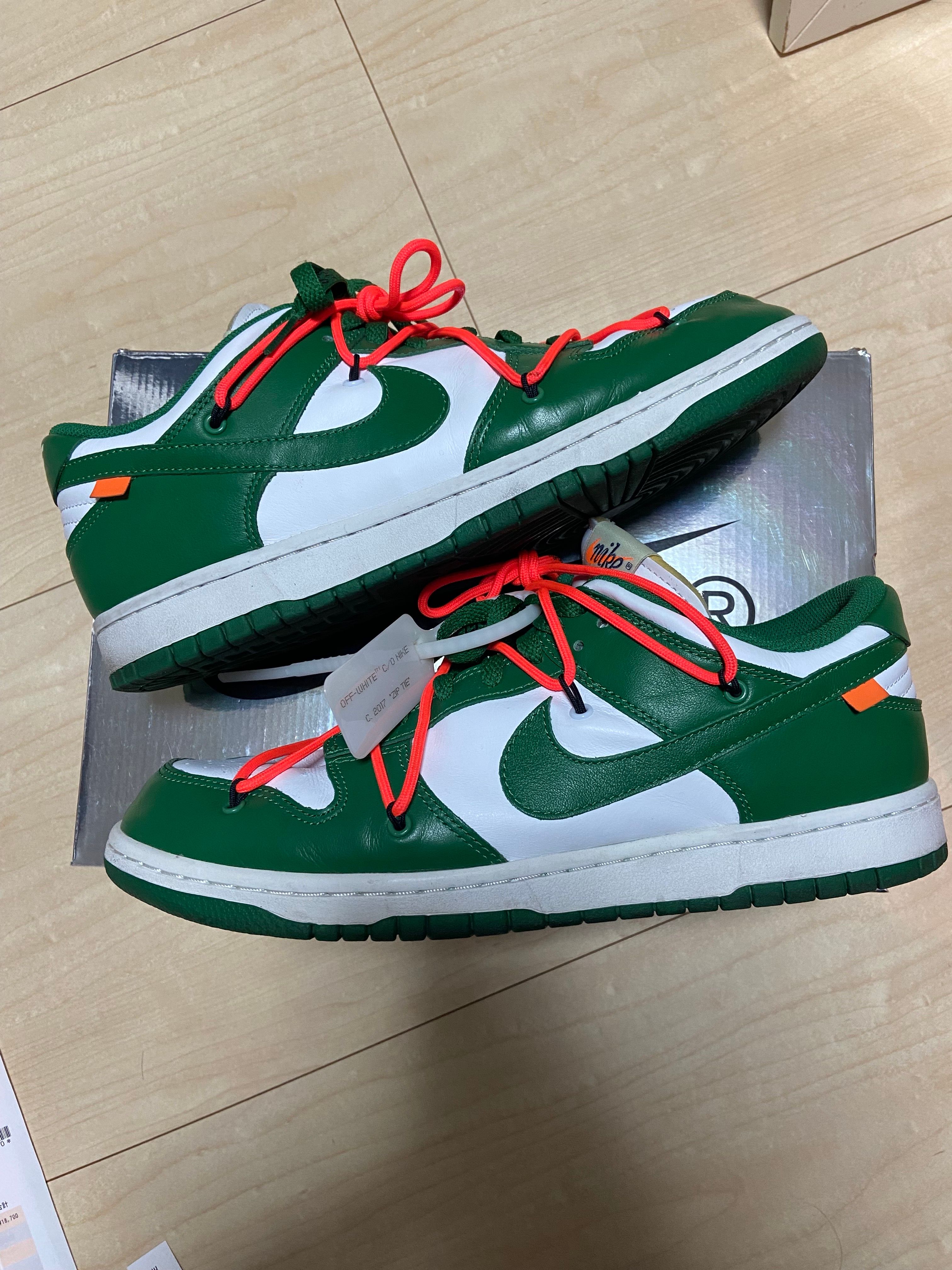Off-White × Nike Dunk Low "White/Pine Green"