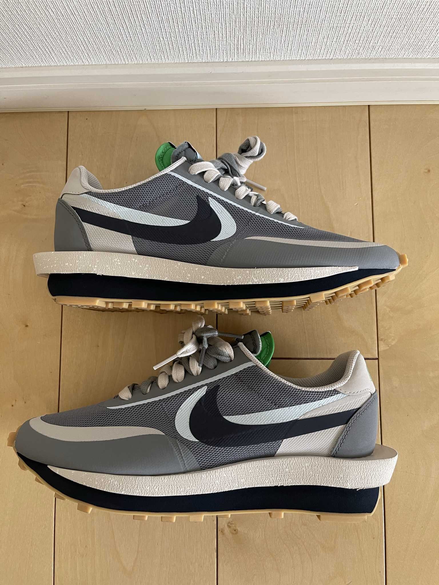 CLOT × Sacai × Nike LD Waffle "Grey Obsidian/Cool Grey"