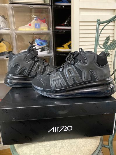 NIKE AIR MORE UPTEMPO 720 BLACK / METALLIC BLACK
