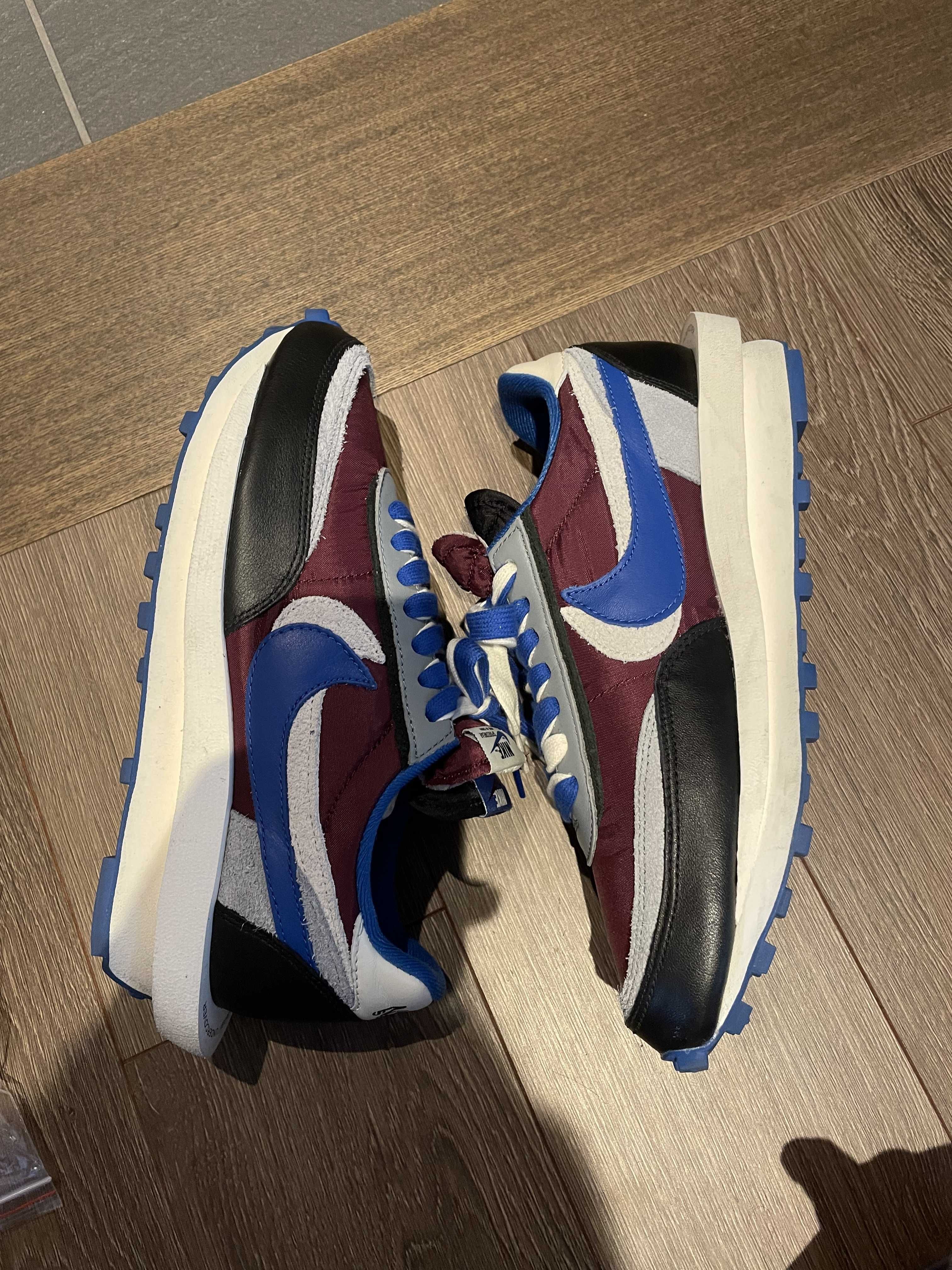 UNDERCOVER × sacai × Nike LD Waffle "Night Maroon/Pale Ivory-Ground Grey-Team Royal"