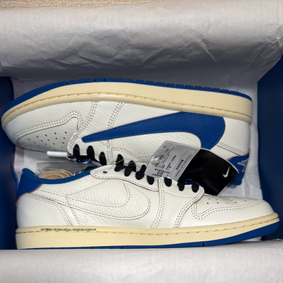 Travis Scott × fragment design × Nike Air Jordan 1 Low OG "Sail/Military Blue"