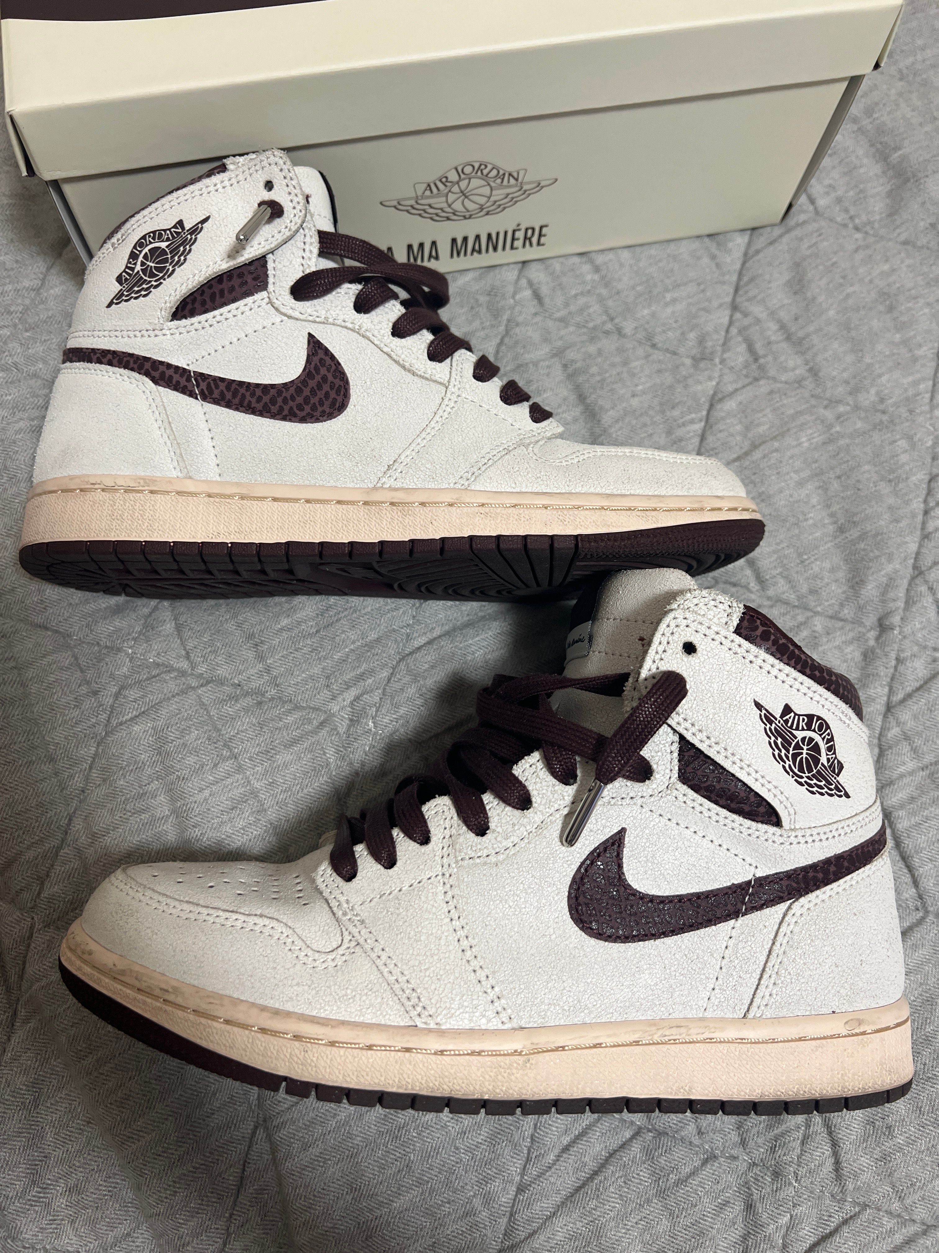 A Ma Maniere × Nike Air Jordan 1 Retro High OG "Sail and Burgundy"