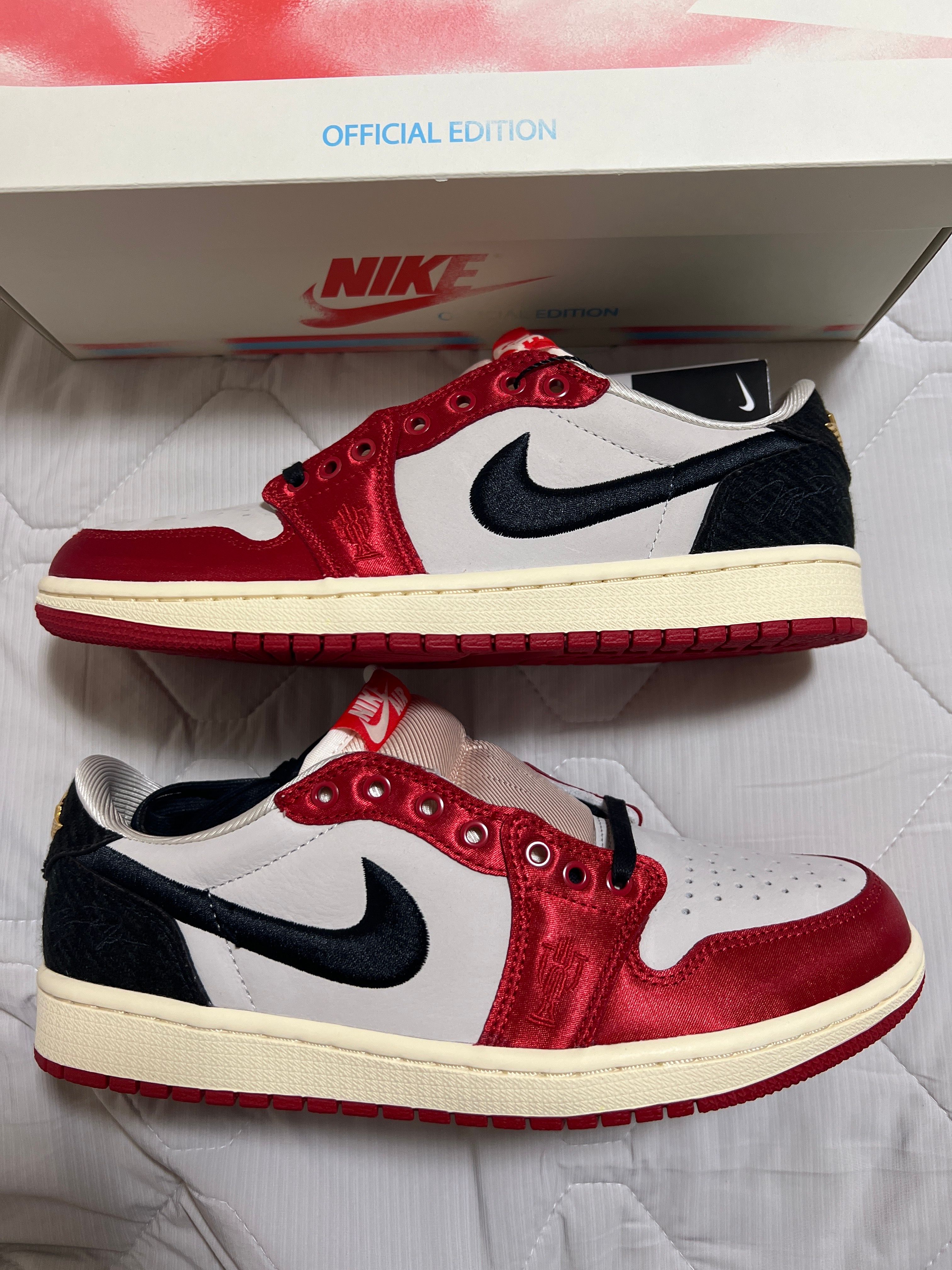 Trophy Room × Nike Air Jordan 1 Low OG "Sail and Varsity Red"