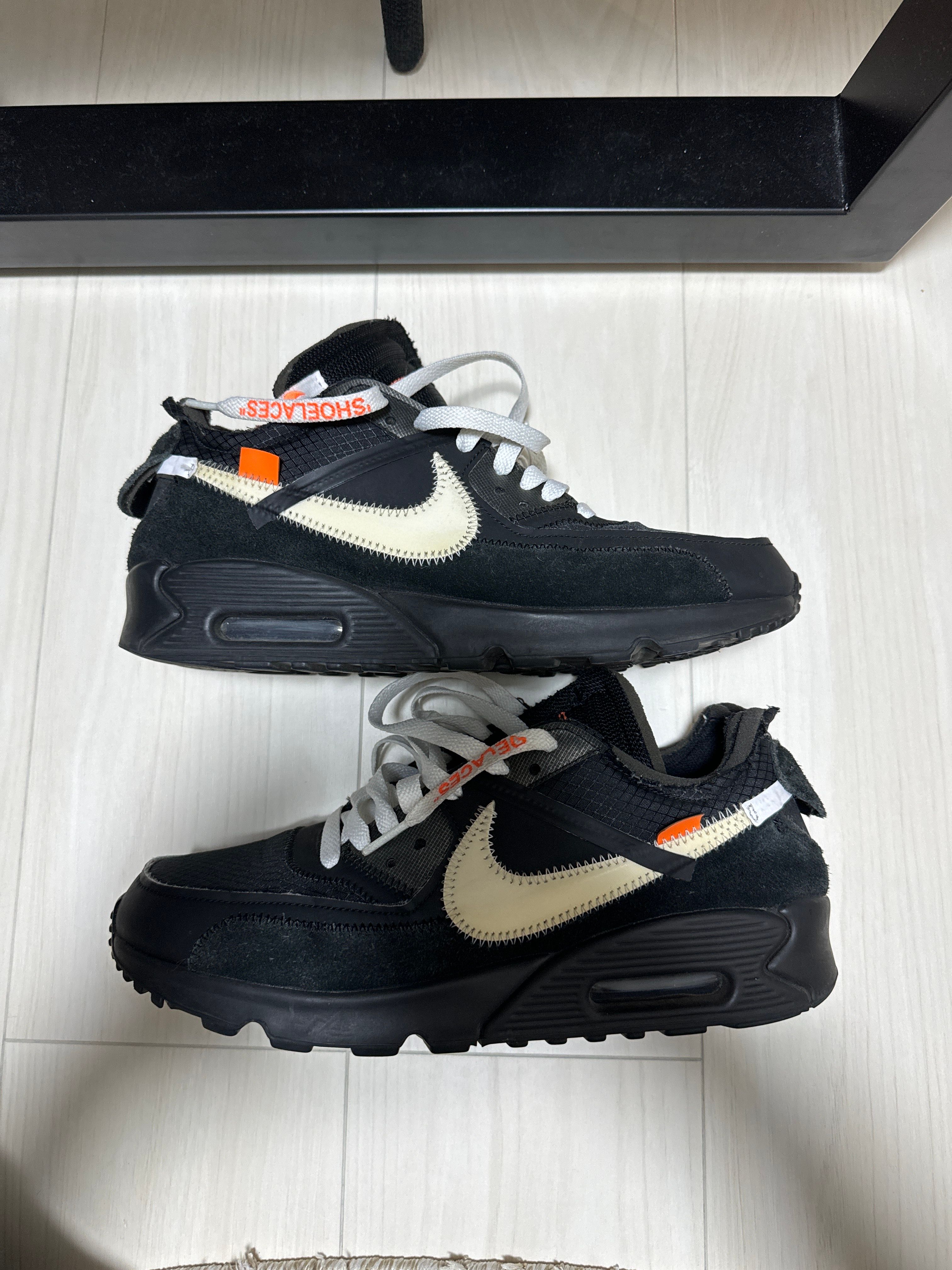 Off-White × Nike Air Max 90 "Black/Black-Cone-White"