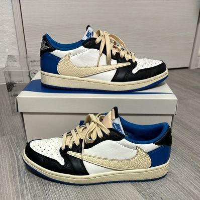 Travis Scott × fragment design × Nike Air Jordan 1 Low OG SP "Military Blue"