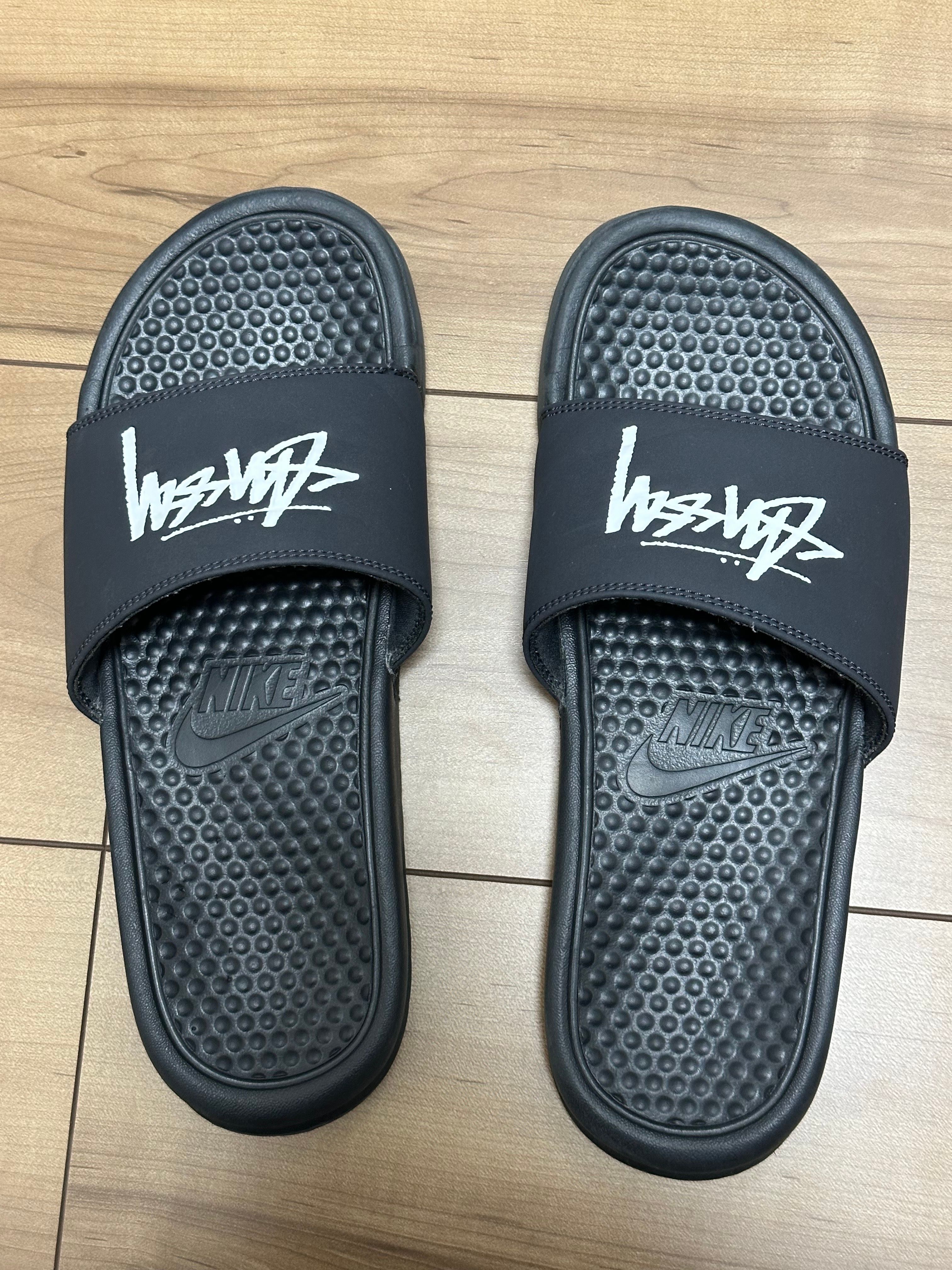 Stussy × Nike Benassi Slide "Off Noir" (CW2787-001)