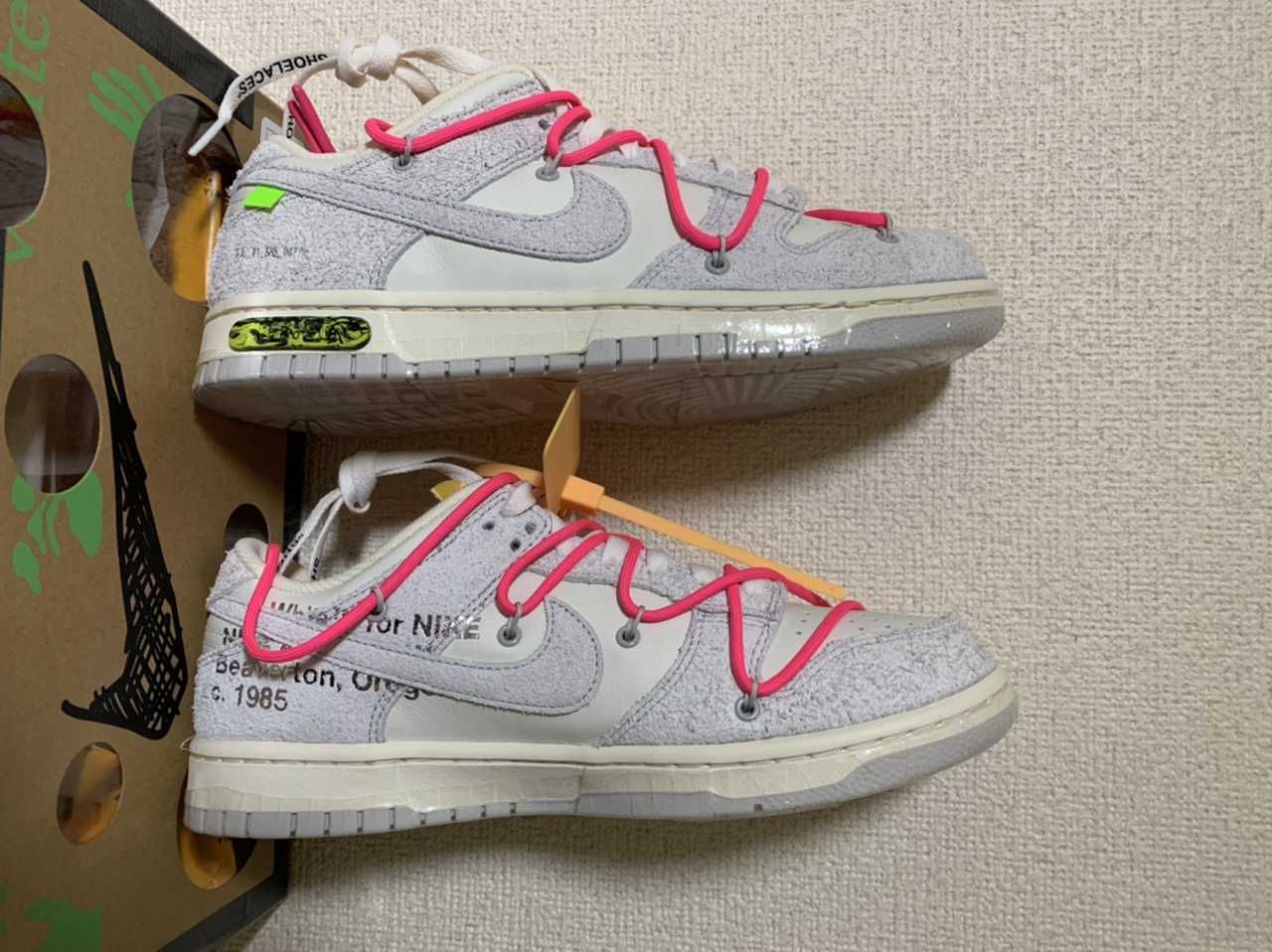 Off-White × Nike Dunk Low "Sail/Neutral Gray/Hyper Pink"