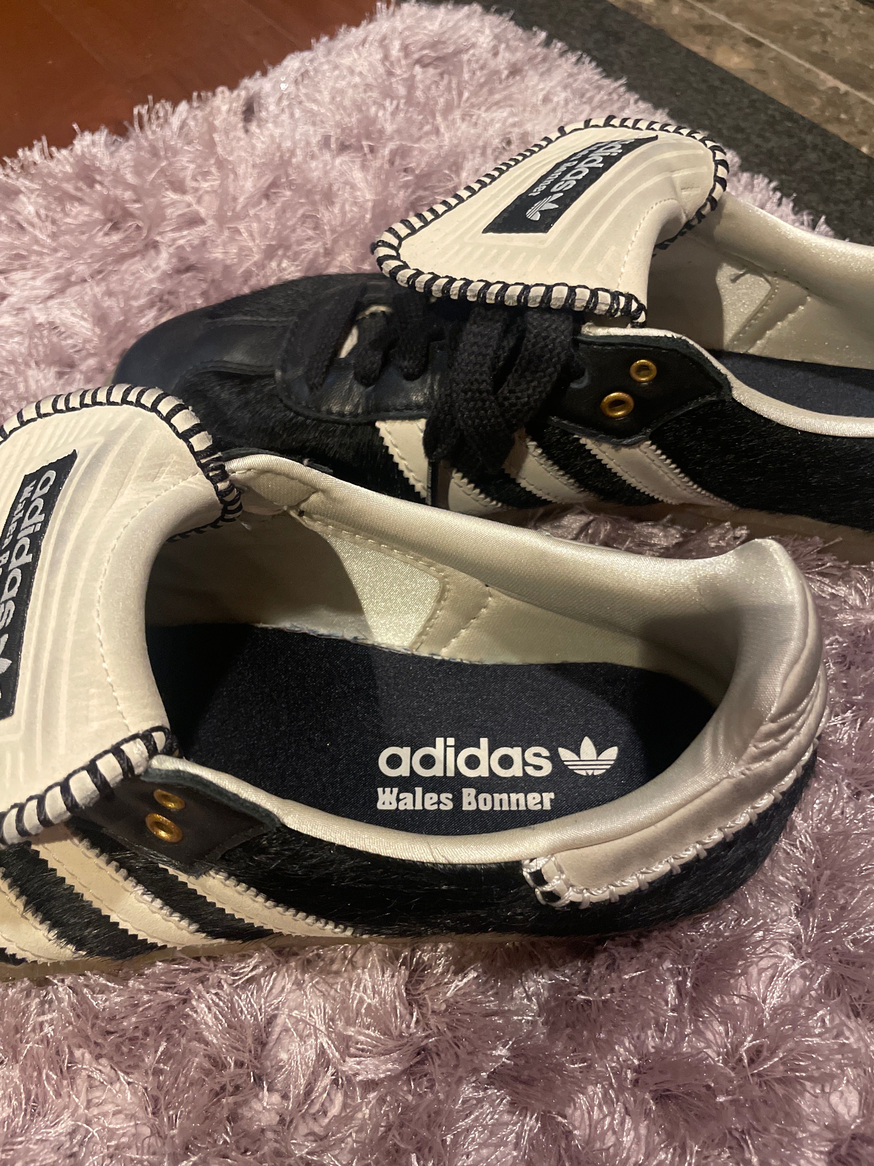 Wales Bonner × adidas Samba Pony Tonal Low "Core Black/Cream White"