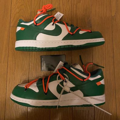Off-White × Nike Dunk Low "White/Pine Green"