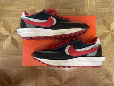 UNDERCOVER × sacai × Nike LD Waffle "Midnight Spruce/Pale Ivory-Dark Grey-University Red"