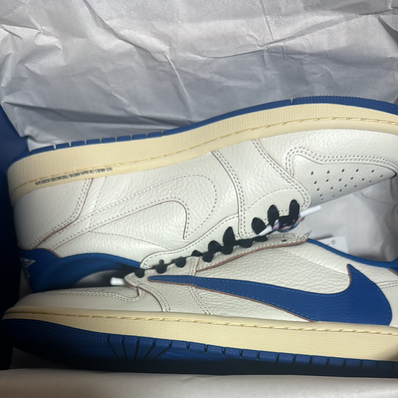 Travis Scott × fragment design × Nike Air Jordan 1 Low OG "Sail/Military Blue"