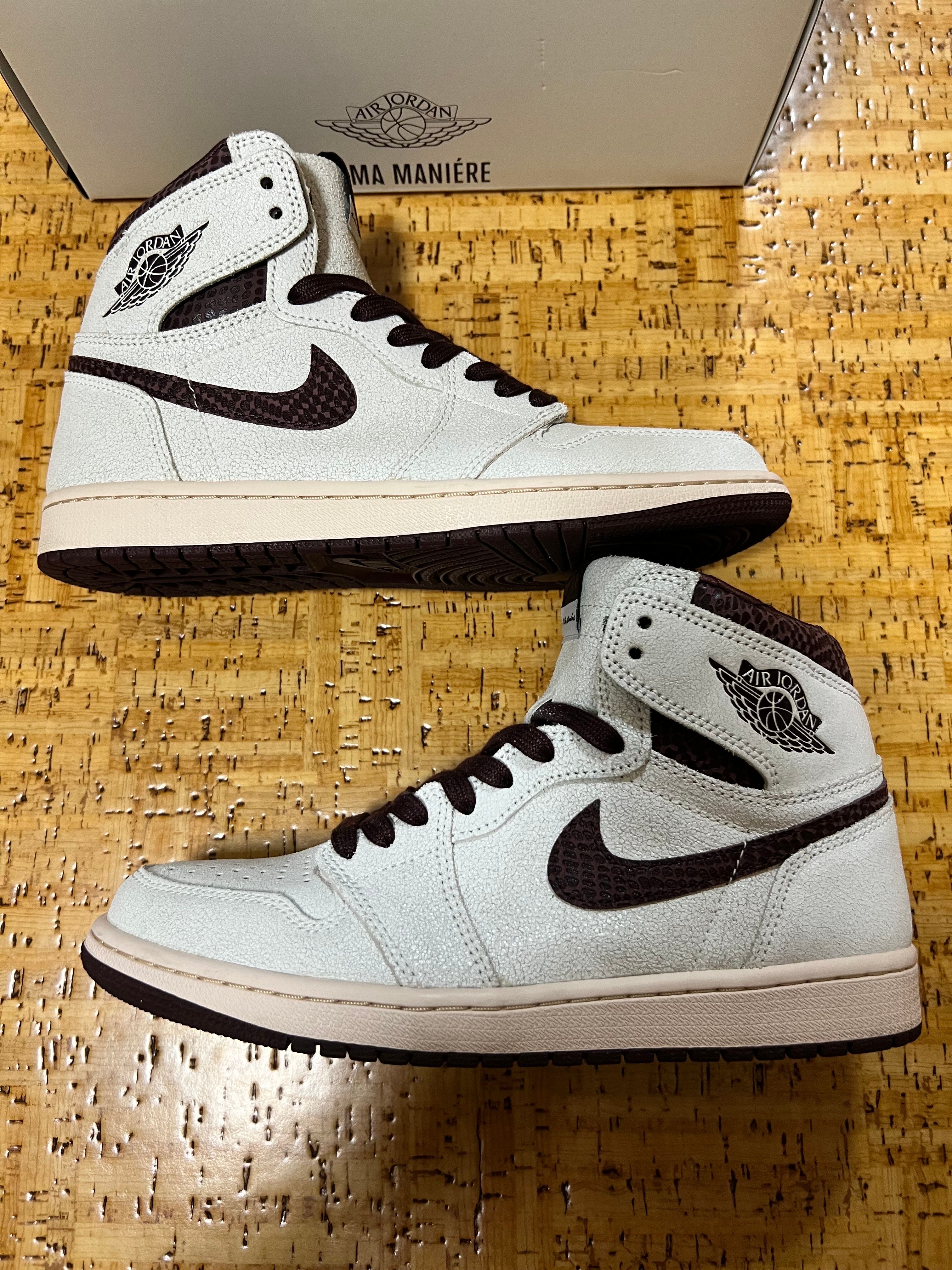 A Ma Maniere × Nike Air Jordan 1 Retro High OG "Sail and Burgundy"