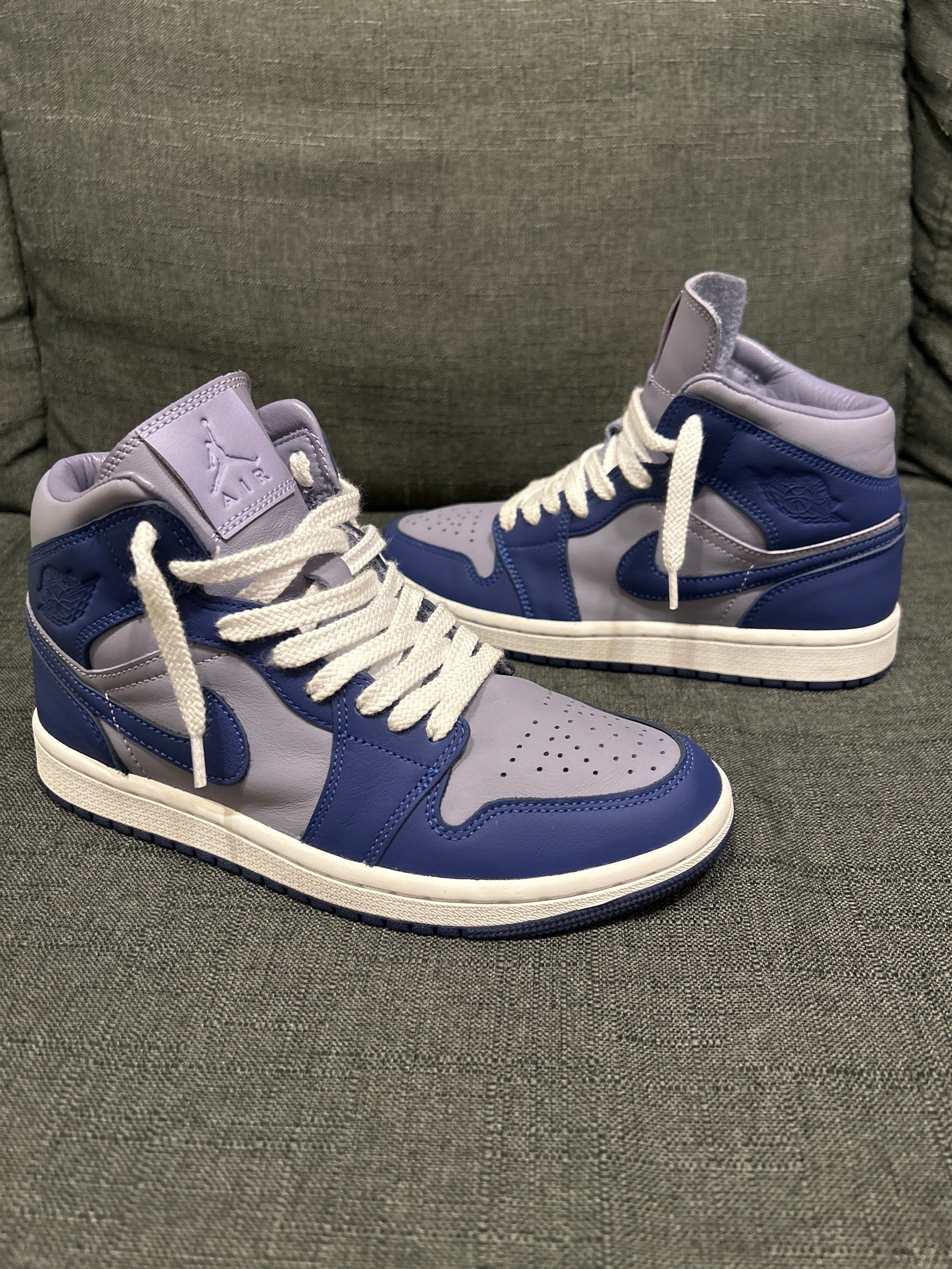 NIKE Women's AIR JORDAN 1 MID "BLUE/GREY"
