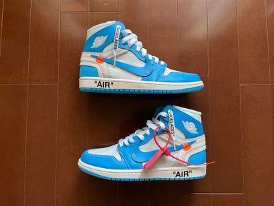 Off-White × Nike Air Jordan 1 High UNC "White/Dark Powder Blue"