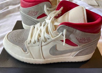 SNS×NIKE AIR JORDAN 1 MID "GREY/RED"