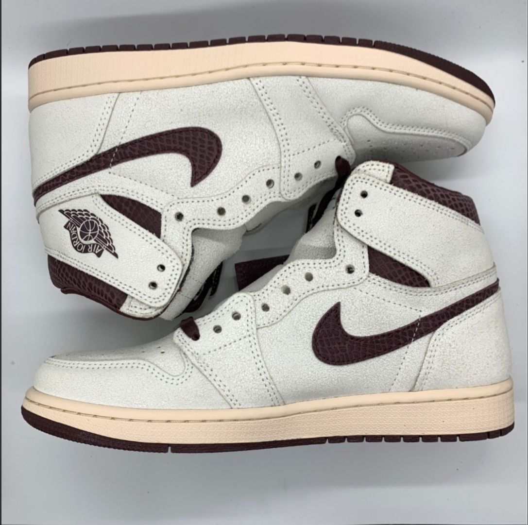 A Ma Maniere × Nike Air Jordan 1 Retro High OG "Sail and Burgundy"
