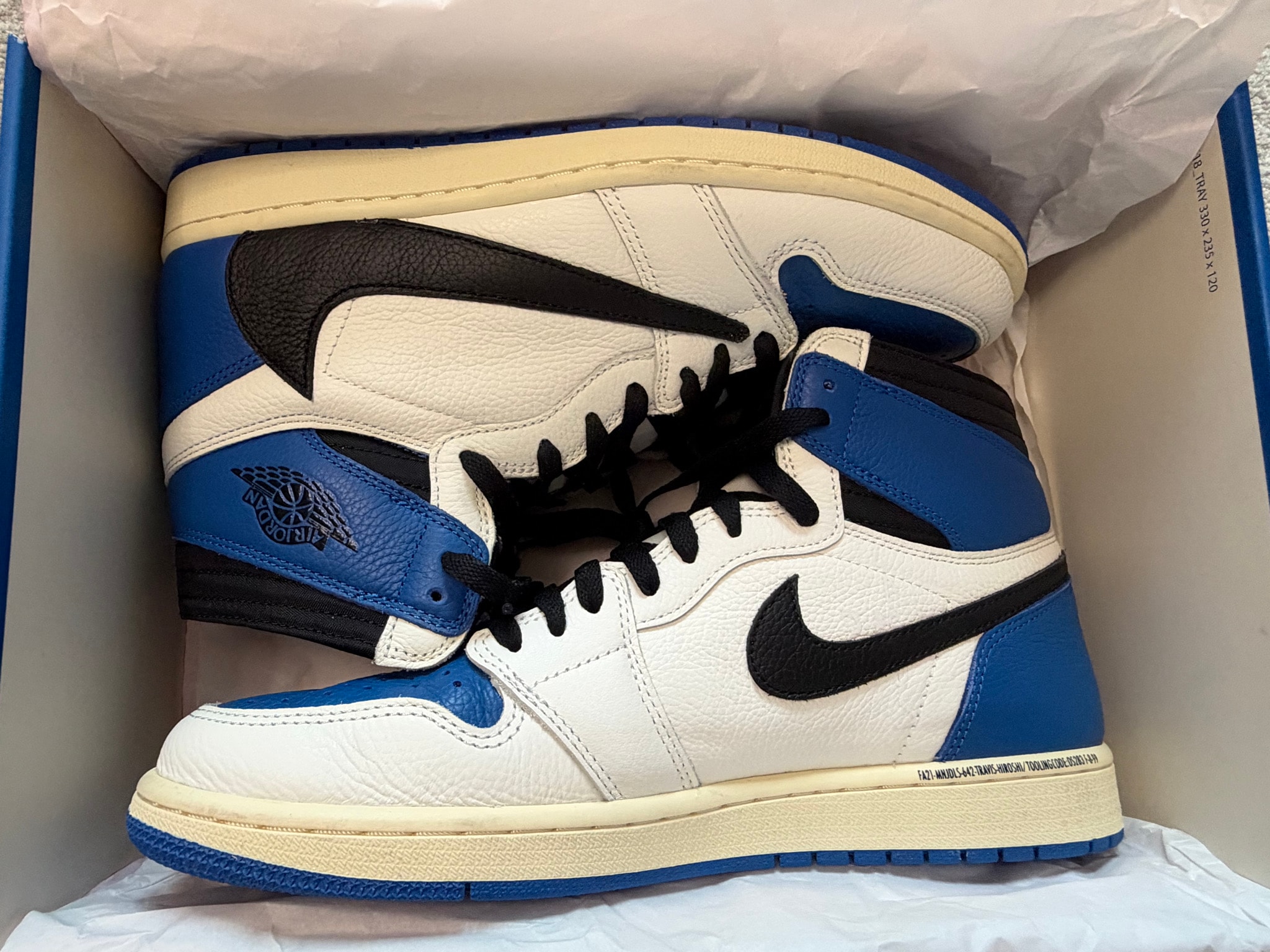 Travis Scott × fragment design × Nike Air Jordan 1 Retro High OG SP "Military Blue"