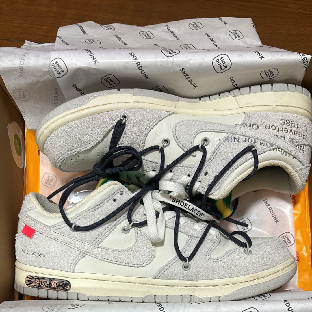 Off-White × Nike Dunk Low "Sail/Neutral Grey/Gridiron"