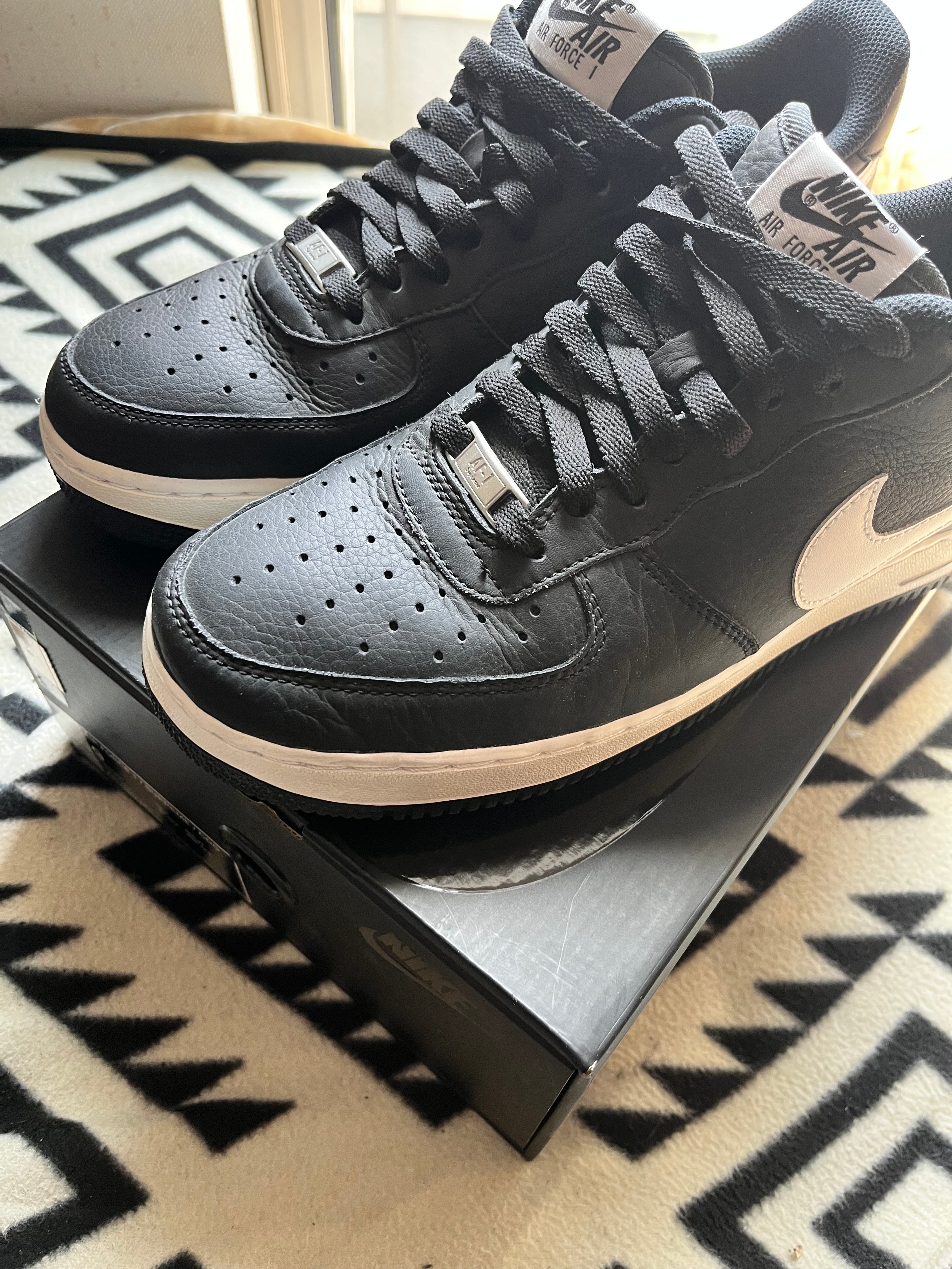 Supreme × COMME des GARCONS SHIRT × Nike Air Force 1 Low "Black/White" (2018)