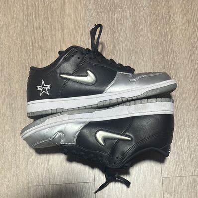 Supreme × Nike Dunk Low "Metallic Silver/Black"