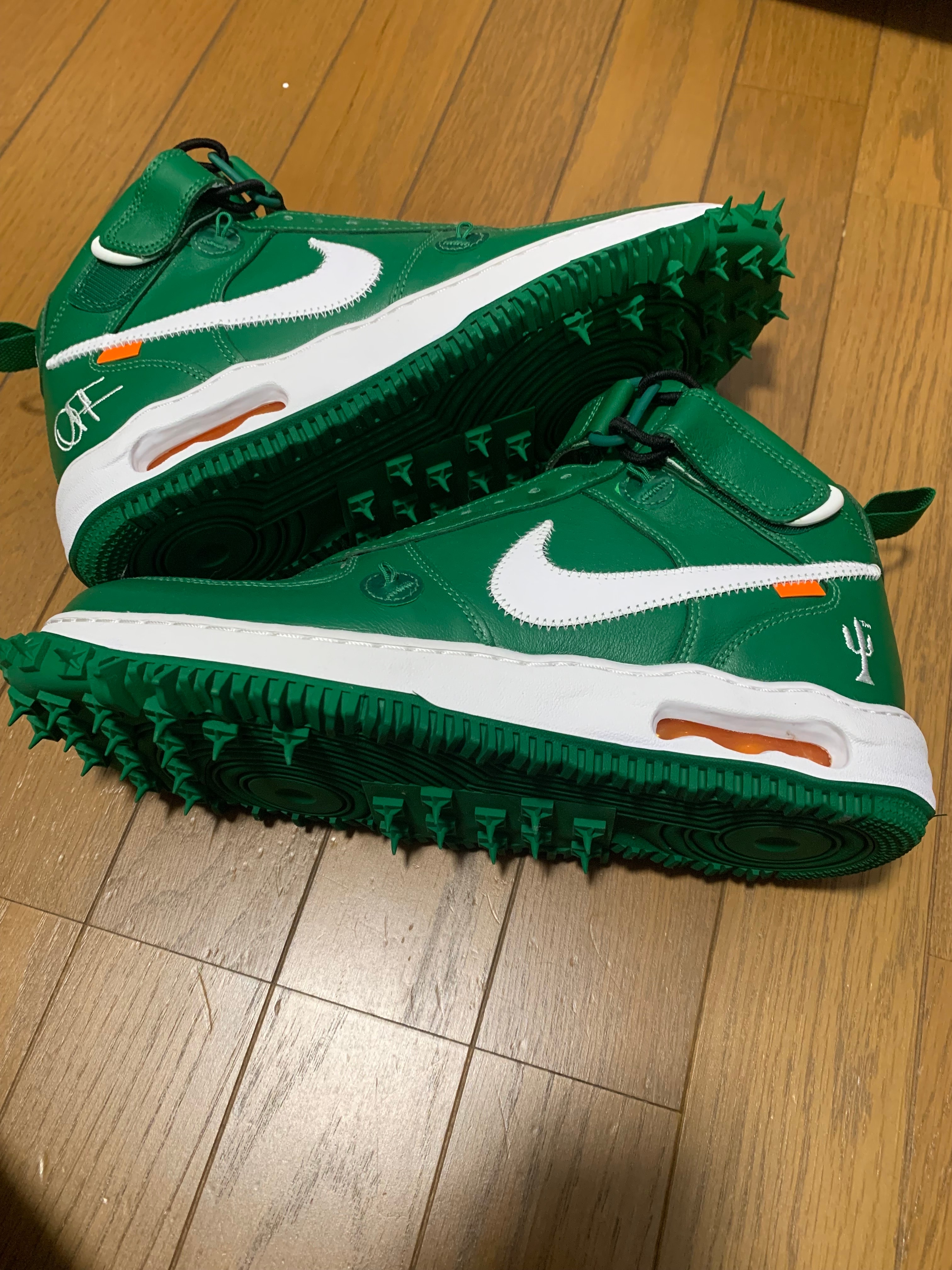 Off-White × Nike Air Force 1 Mid SP LTHR "Pine Green"