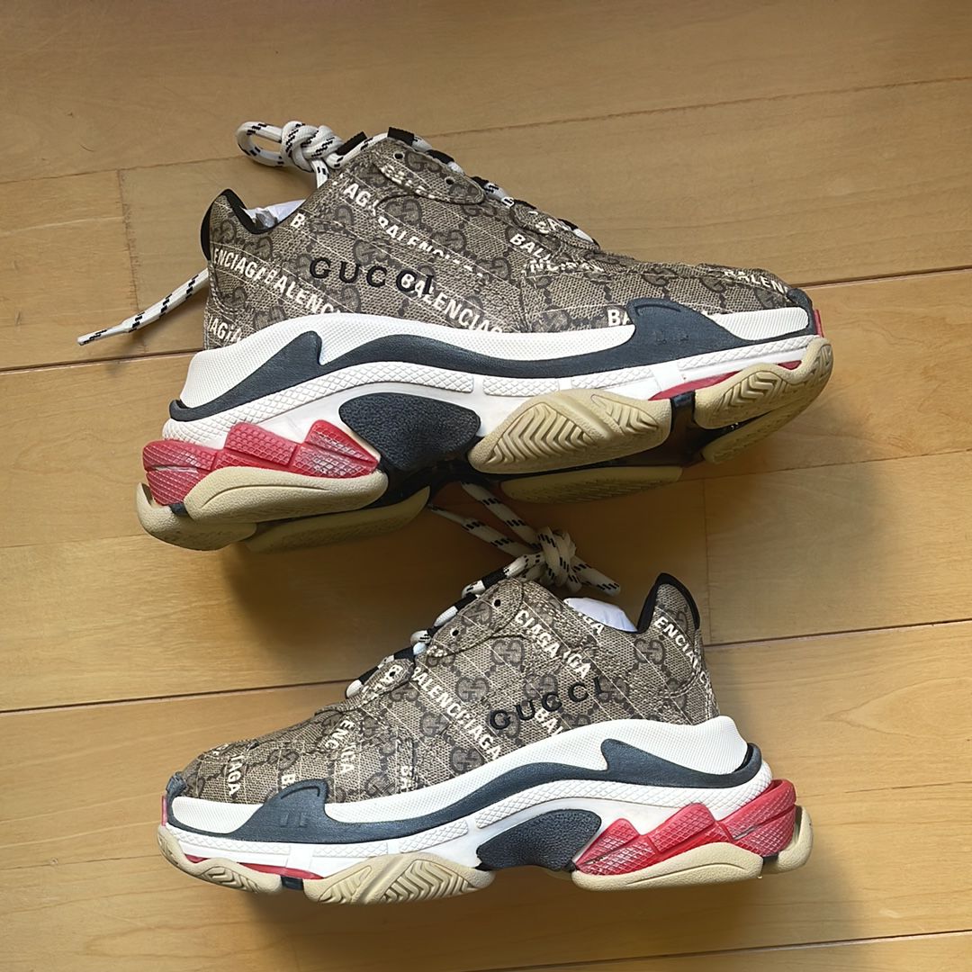 GUCCI × BALENCIAGA Women's The Hacker Project Triple S "Beige"