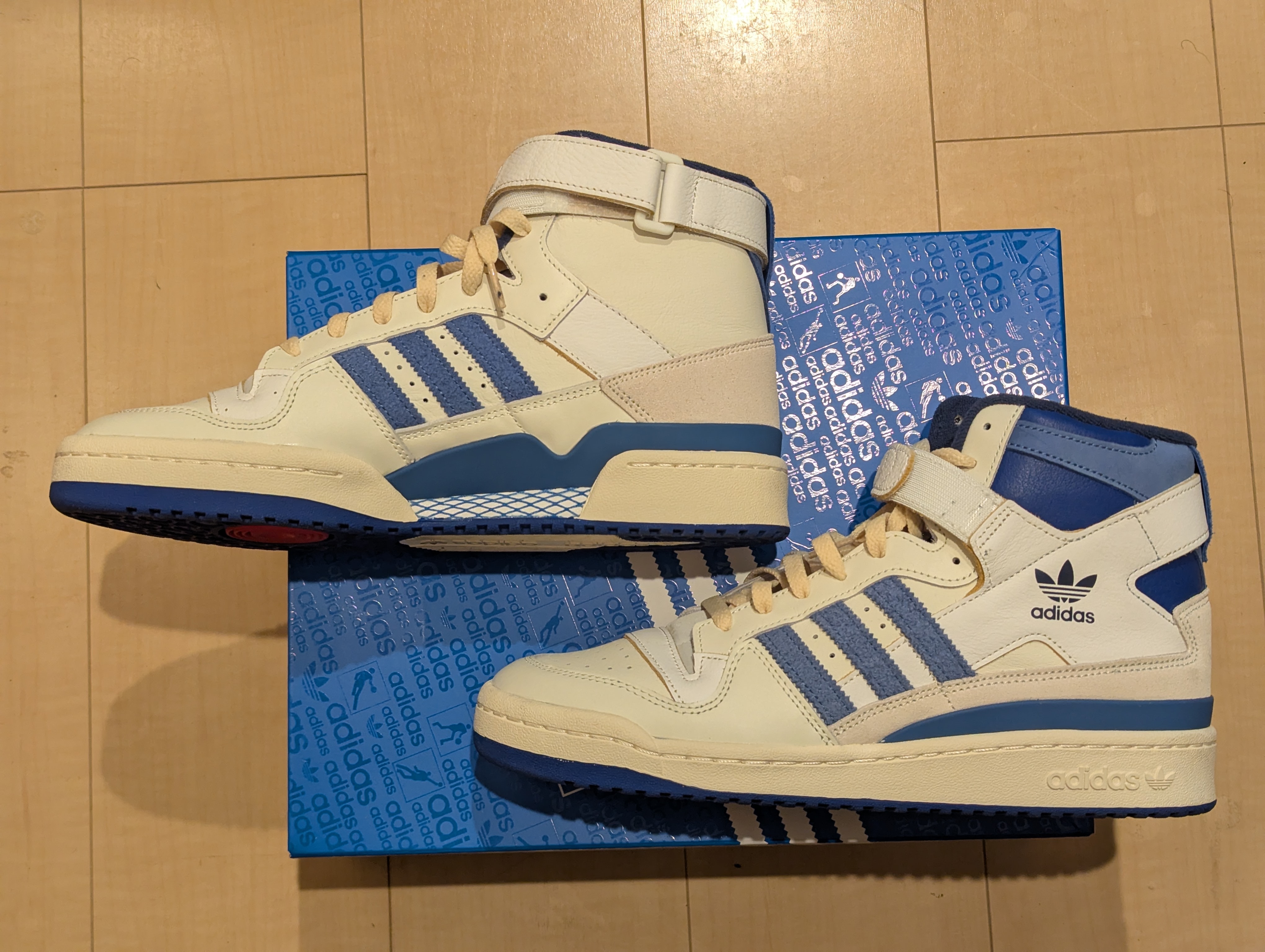 adidas Forum 84 High Blue Thread "Off White-Bright Blue/Footwear White"