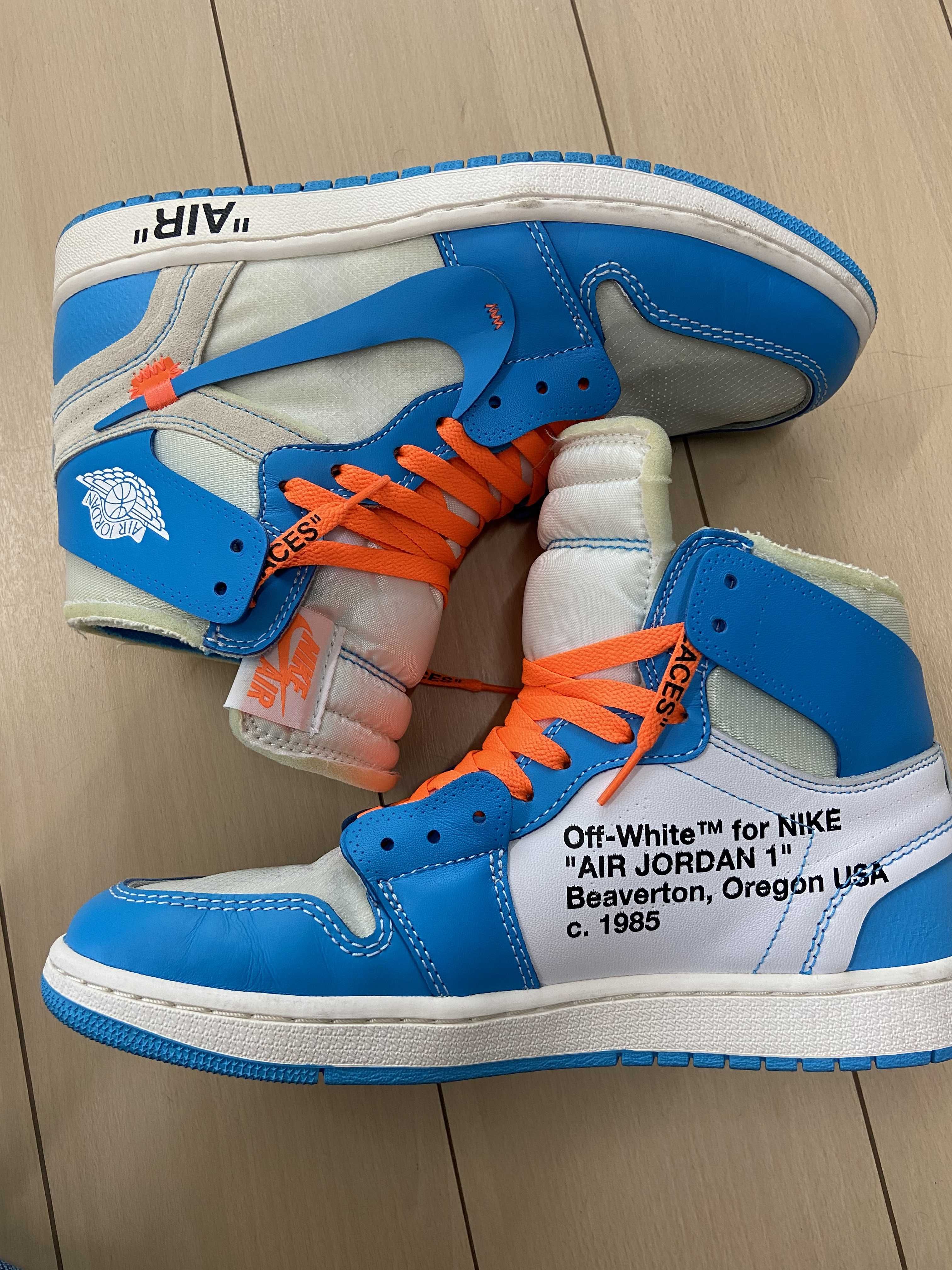 Off-White × Nike Air Jordan 1 High UNC "White/Dark Powder Blue"