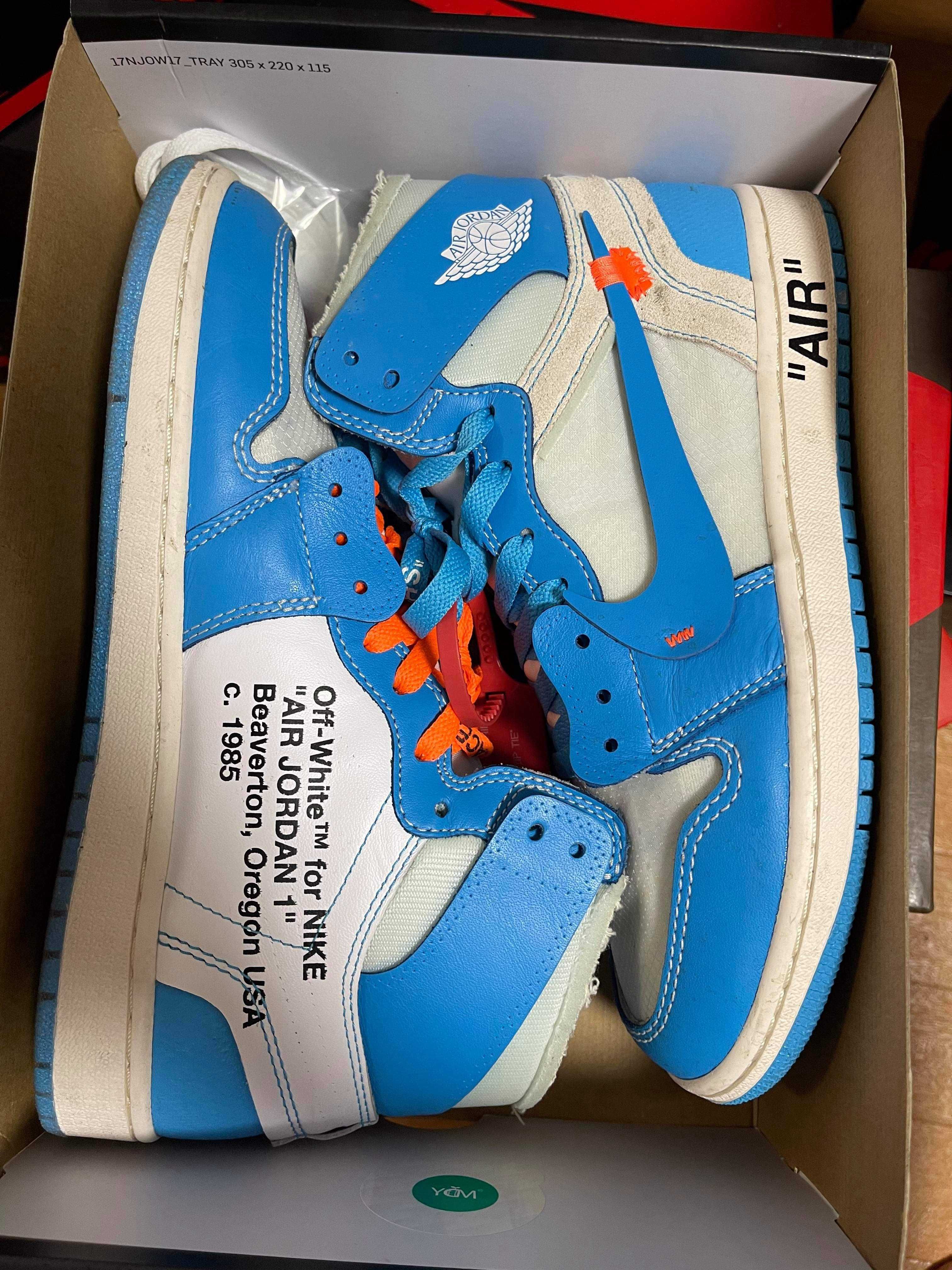 Off-White × Nike Air Jordan 1 High UNC "White/Dark Powder Blue"
