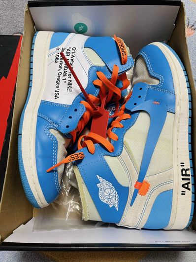 Off-White × Nike Air Jordan 1 High UNC "White/Dark Powder Blue"