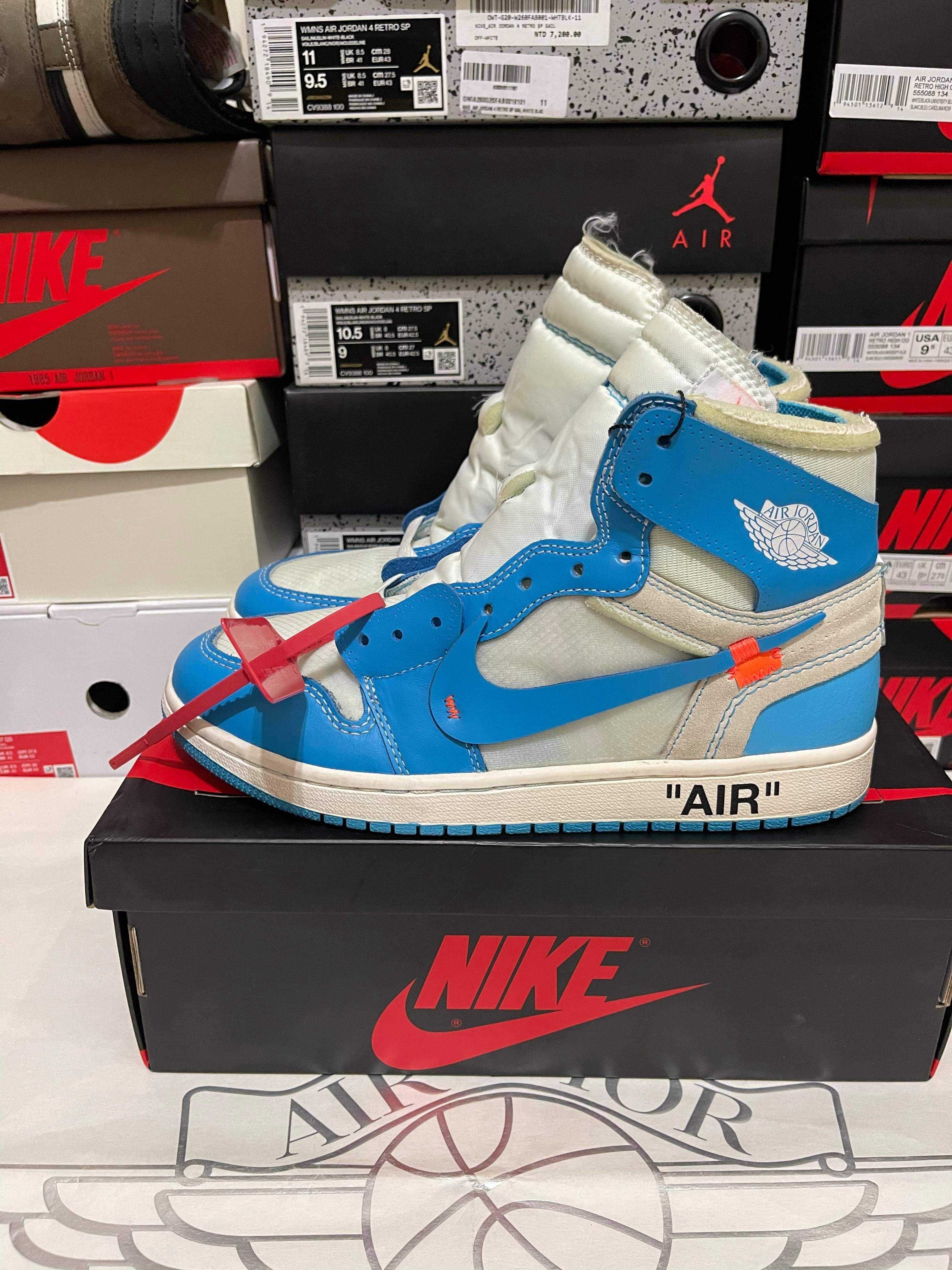 Off-White × Nike Air Jordan 1 High UNC "White/Dark Powder Blue"