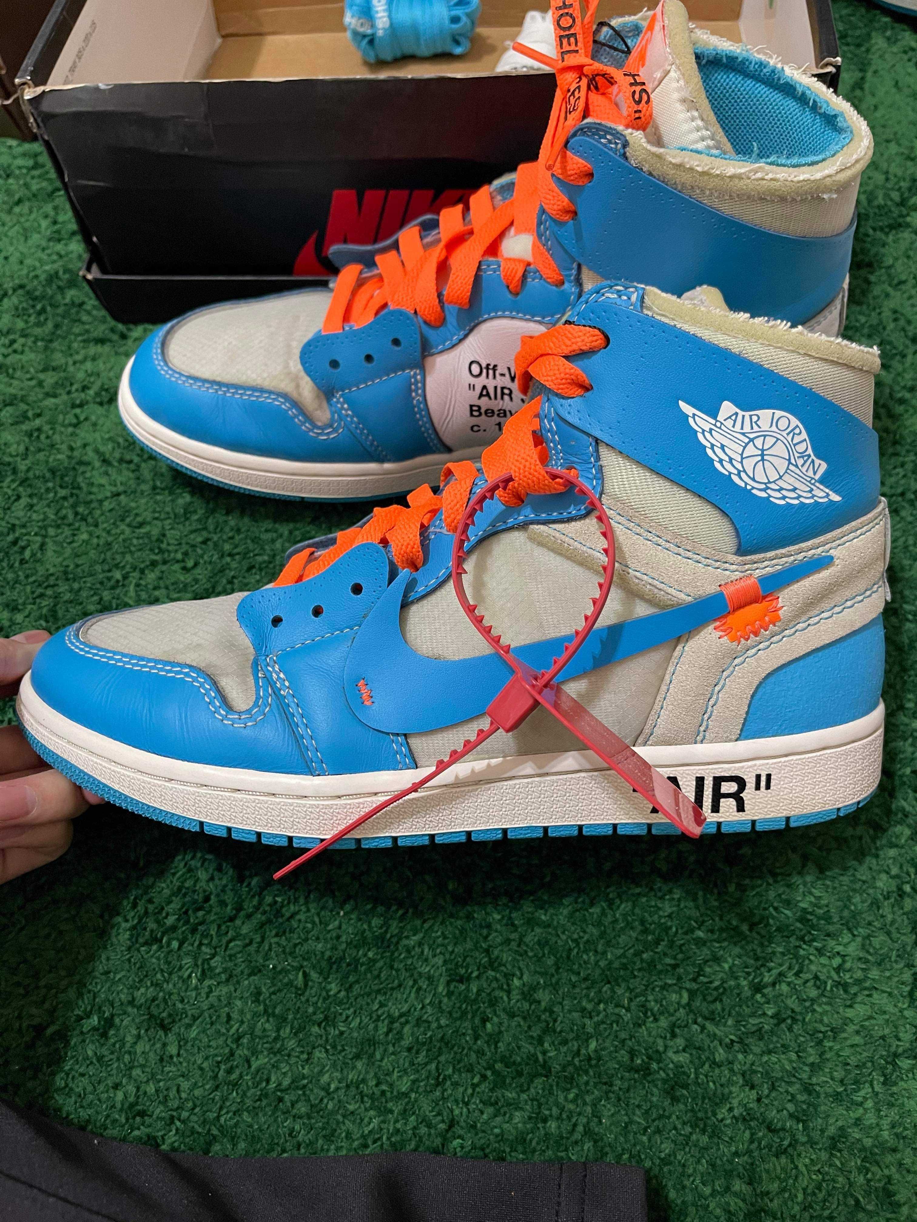 Off-White × Nike Air Jordan 1 High UNC "White/Dark Powder Blue"