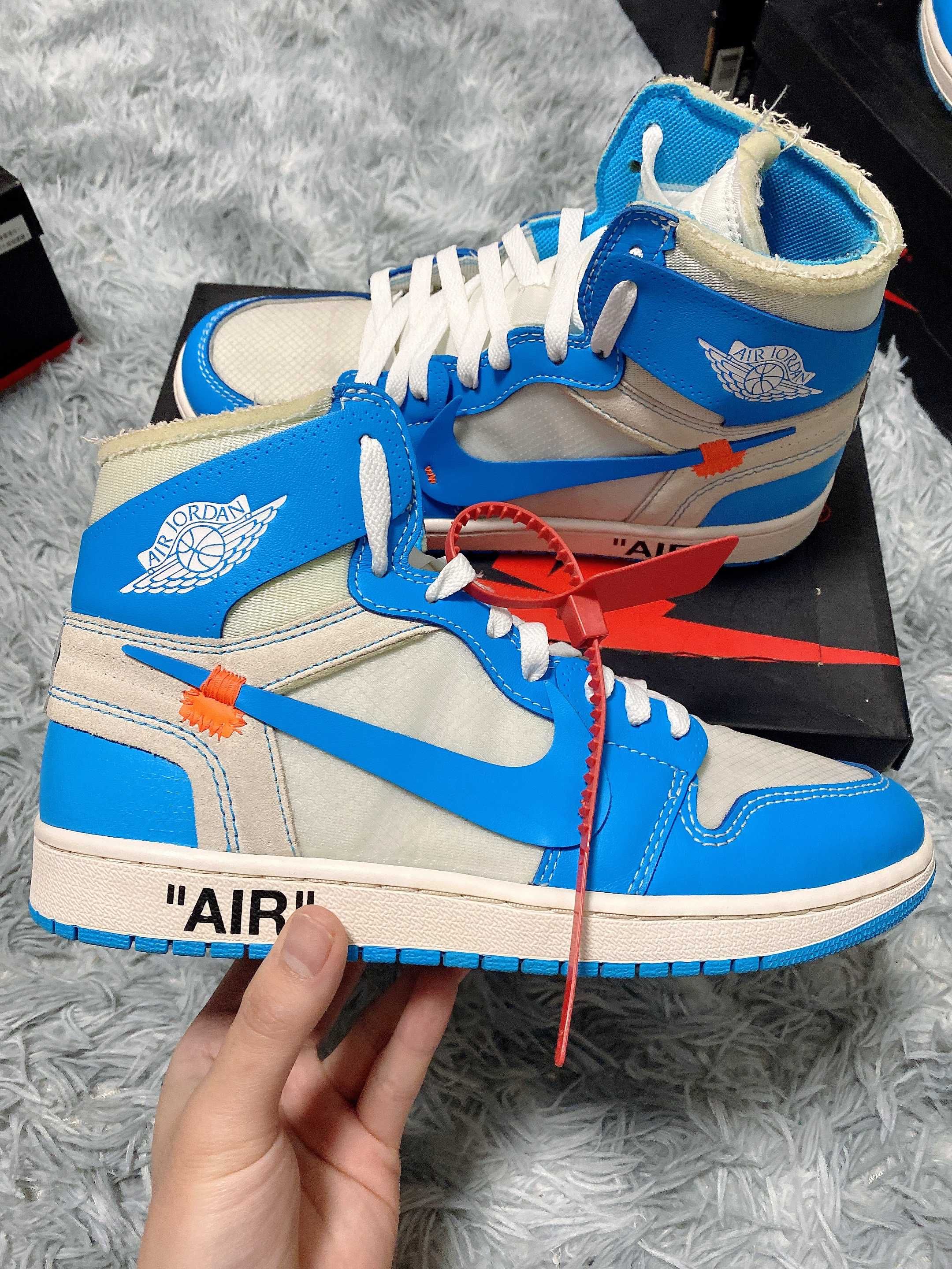 Off-White × Nike Air Jordan 1 High UNC "White/Dark Powder Blue"