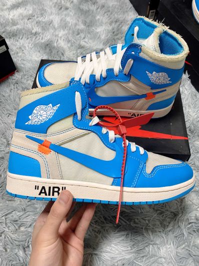 Off-White × Nike Air Jordan 1 High UNC "White/Dark Powder Blue"