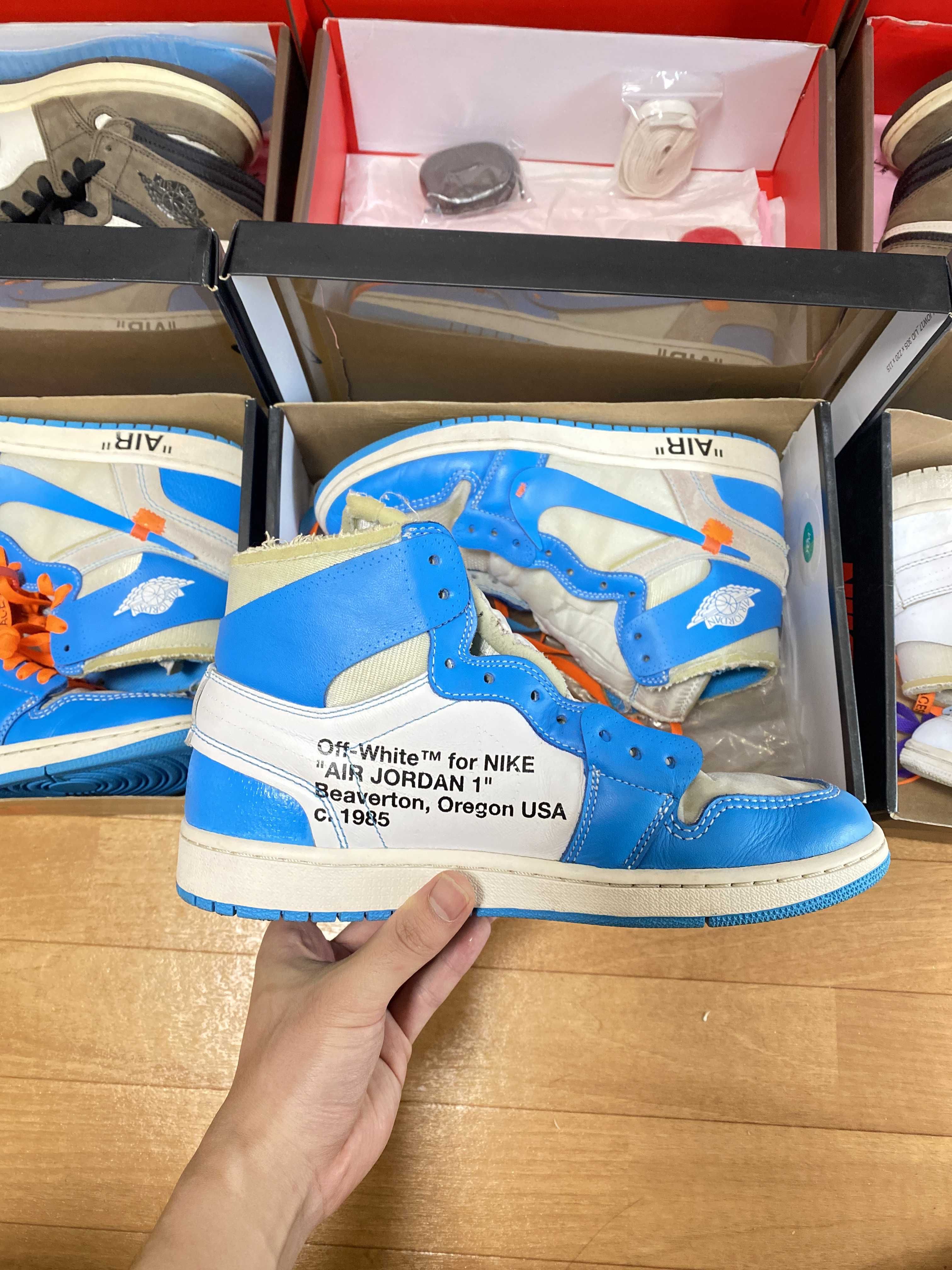 Off-White × Nike Air Jordan 1 High UNC "White/Dark Powder Blue"