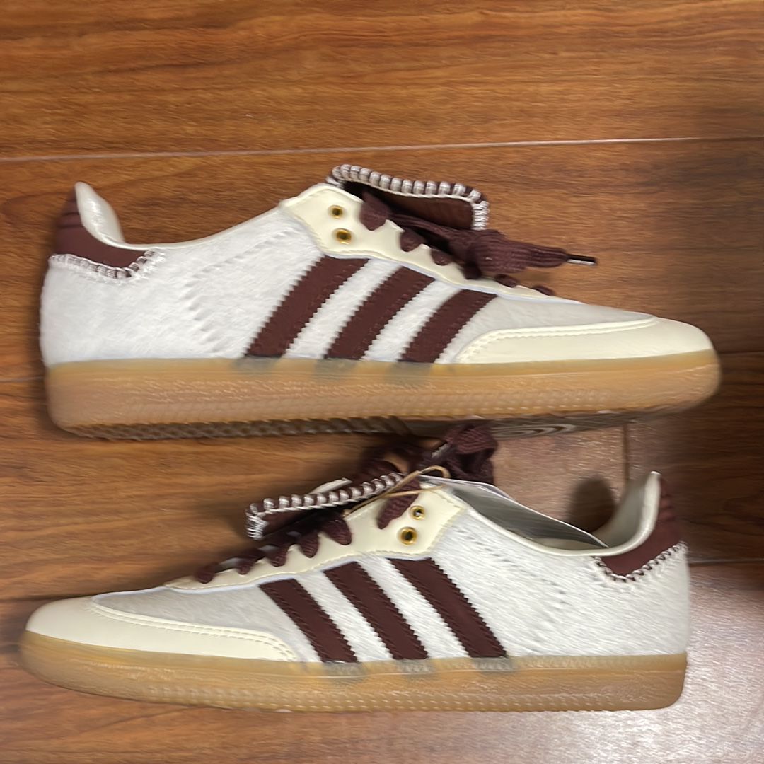 Wales Bonner × adidas Samba Pony Tonal Low "Cream White/Mystery Brown"