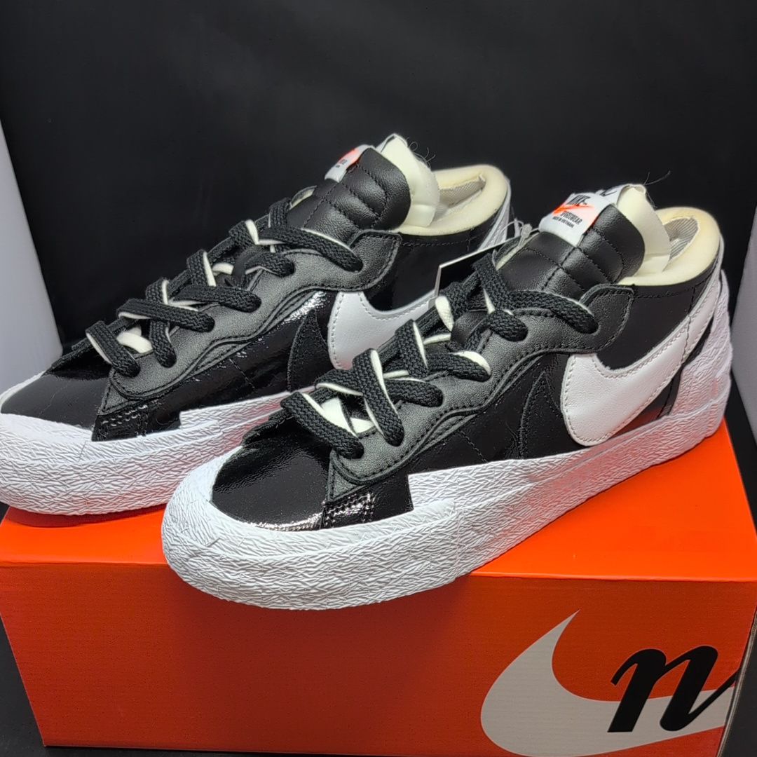 sacai × Nike Blazer Low "Black Patent Leather"
