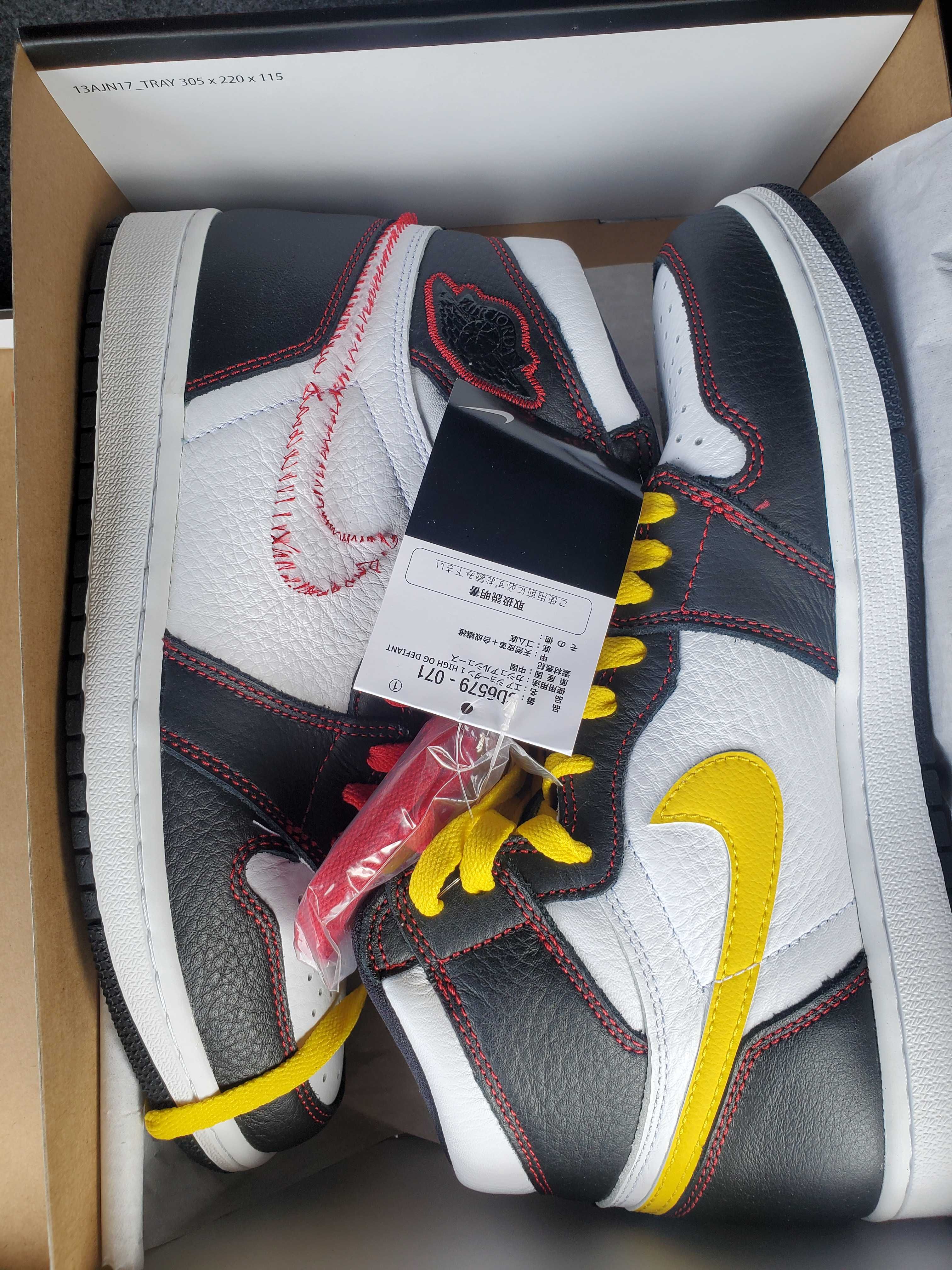 Nike Air Jordan 1 High OG Defiant "Black/Yellow/Gym Red"    