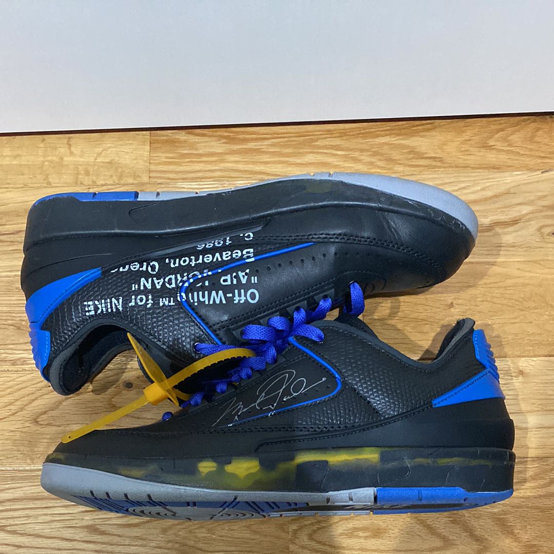 Off-White × Nike Air Jordan 2 Low "Black and Varsity Royal"